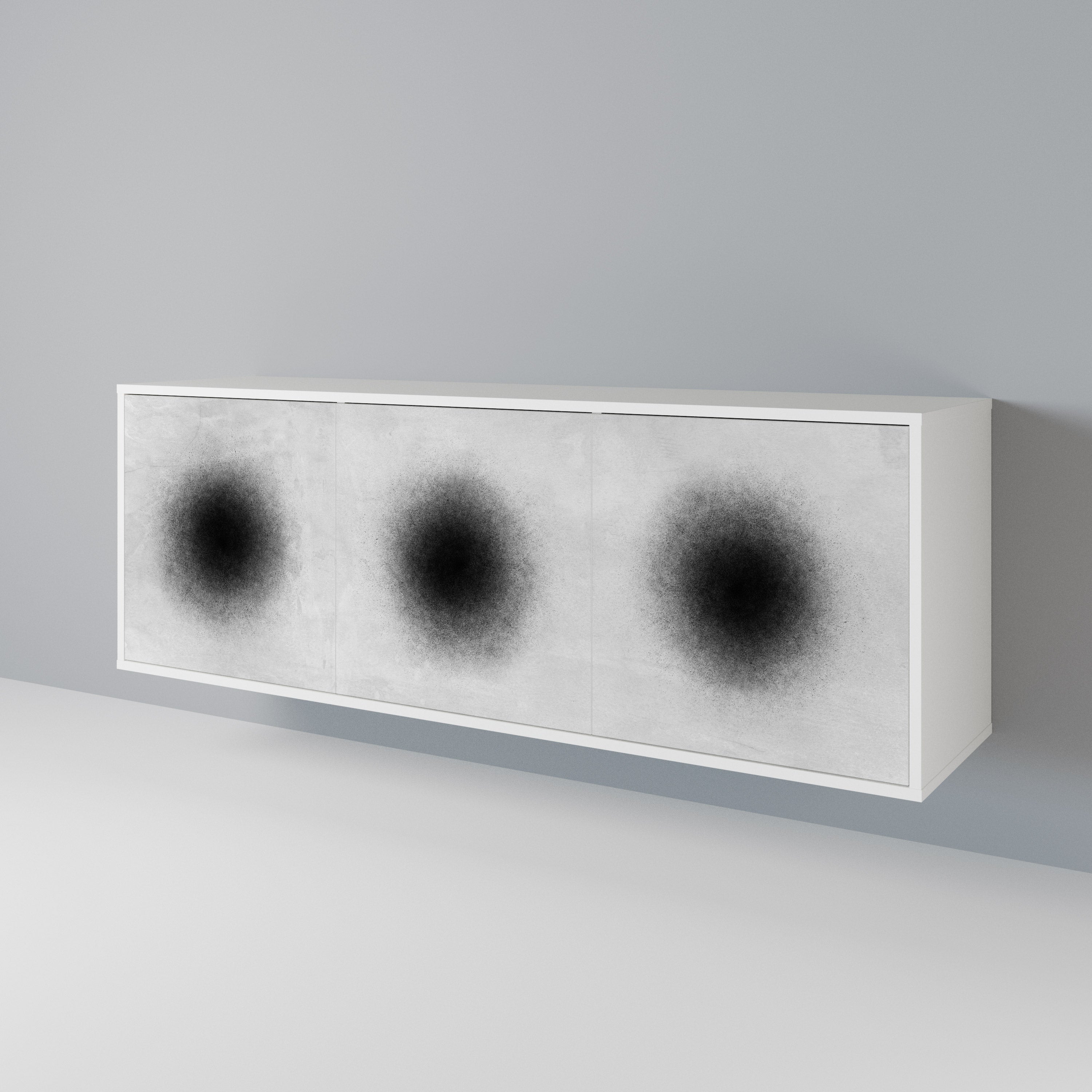BLACK HOLE Komoda 3-drzwiowa korpus Biały