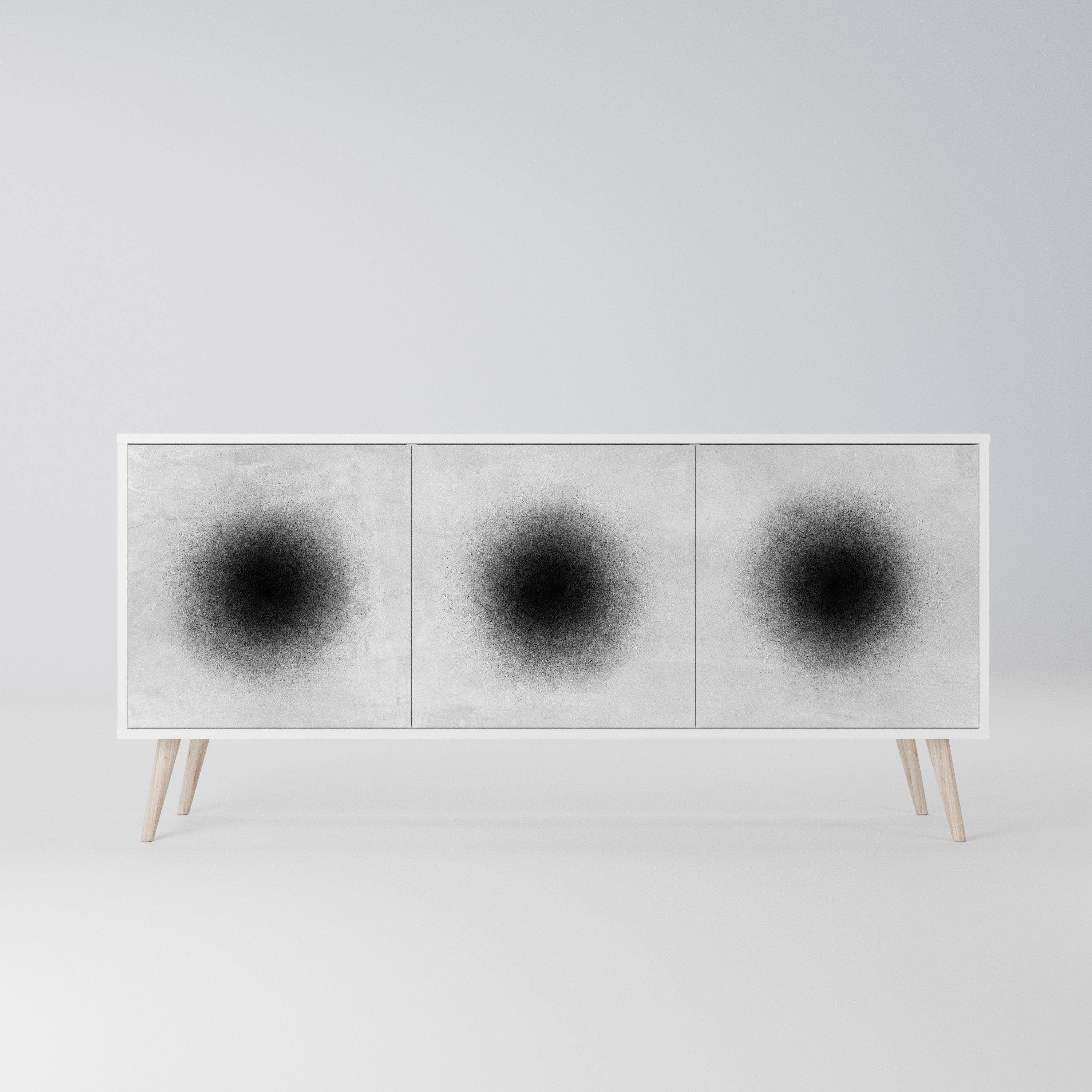 BLACK HOLE Komoda 3-drzwiowa korpus Biały