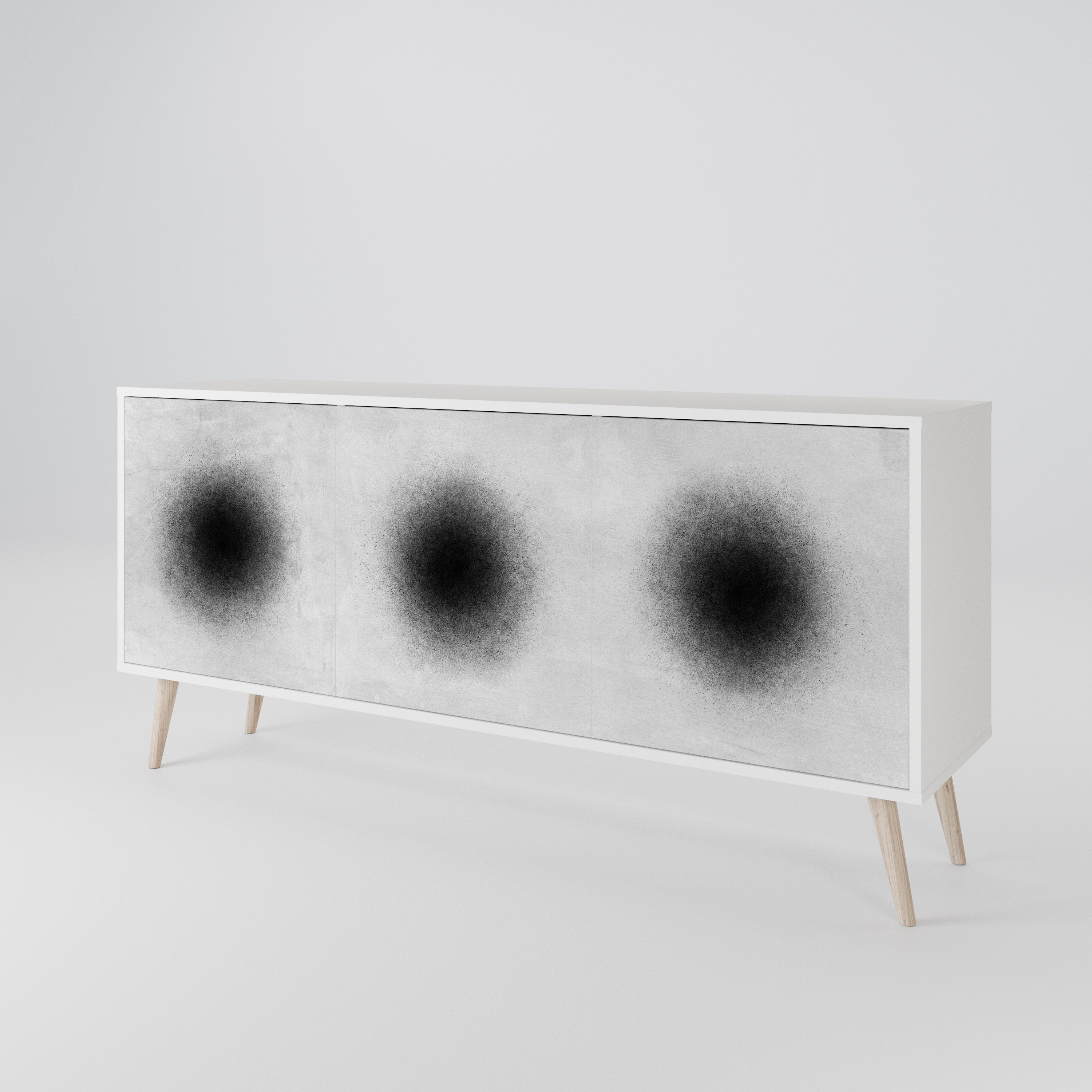 BLACK HOLE Komoda 3-drzwiowa korpus Biały