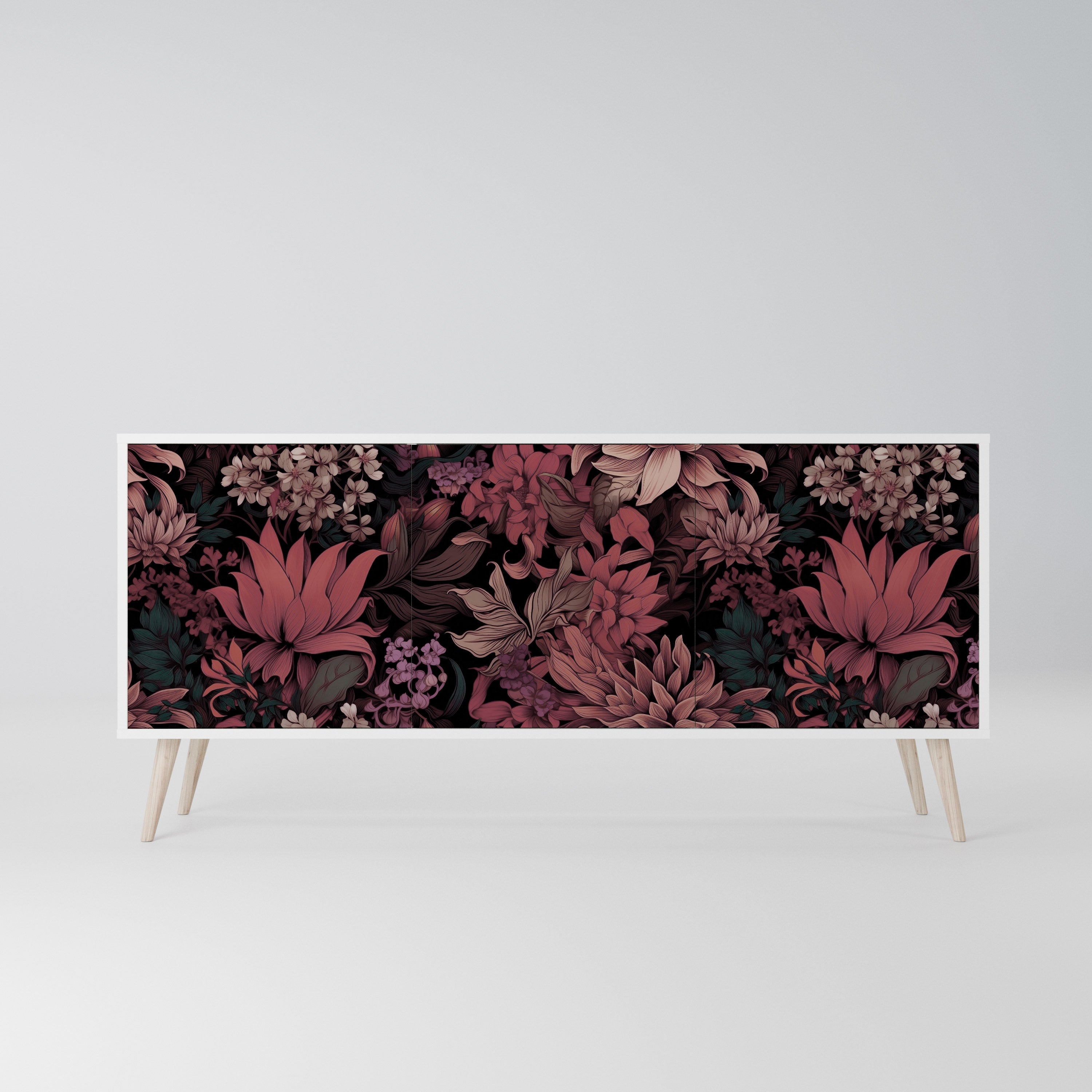 FLORAL WHISPER Komoda 3-drzwiowa korpus Biały