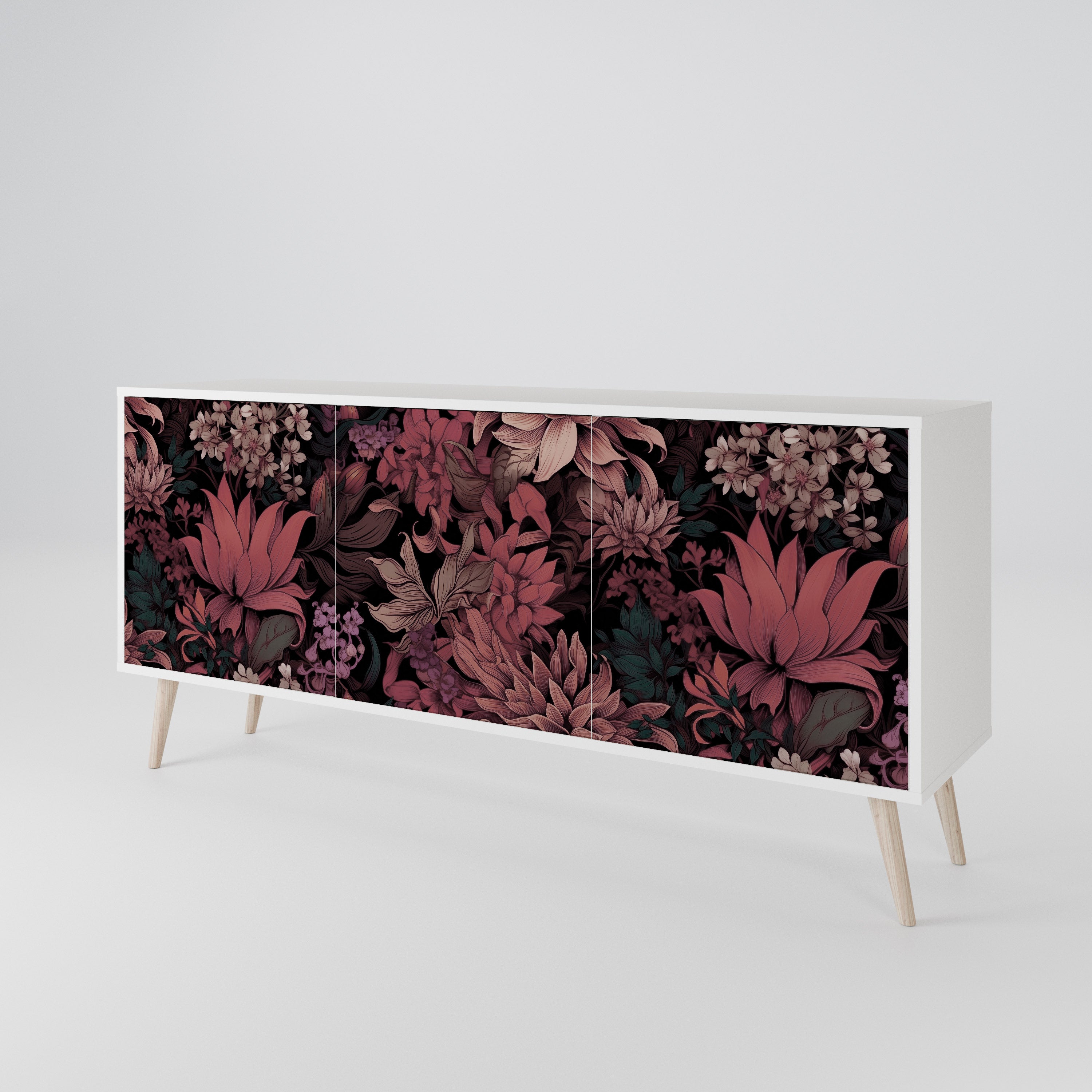 FLORAL WHISPER Komoda 3-drzwiowa korpus Biały