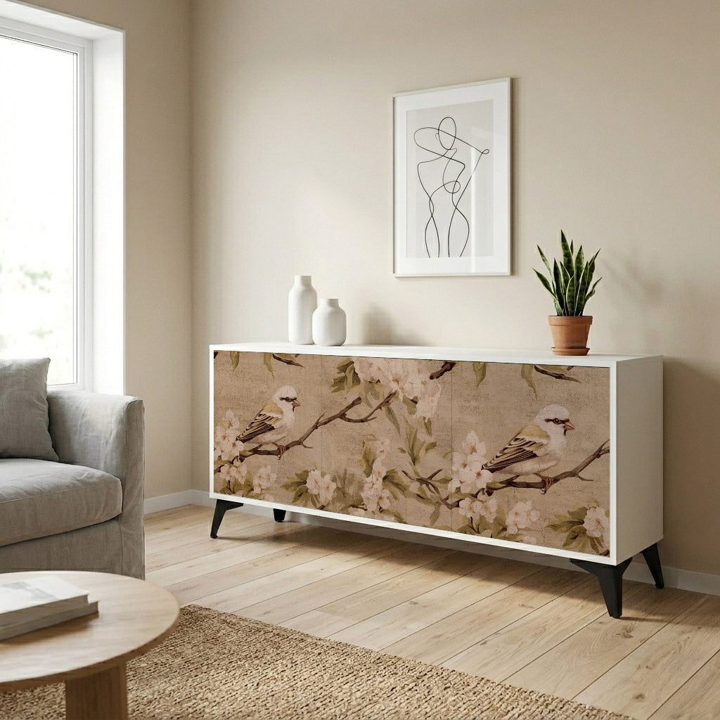 PETAL DISTINGUISH Komoda 3-drzwiowa korpus Biały