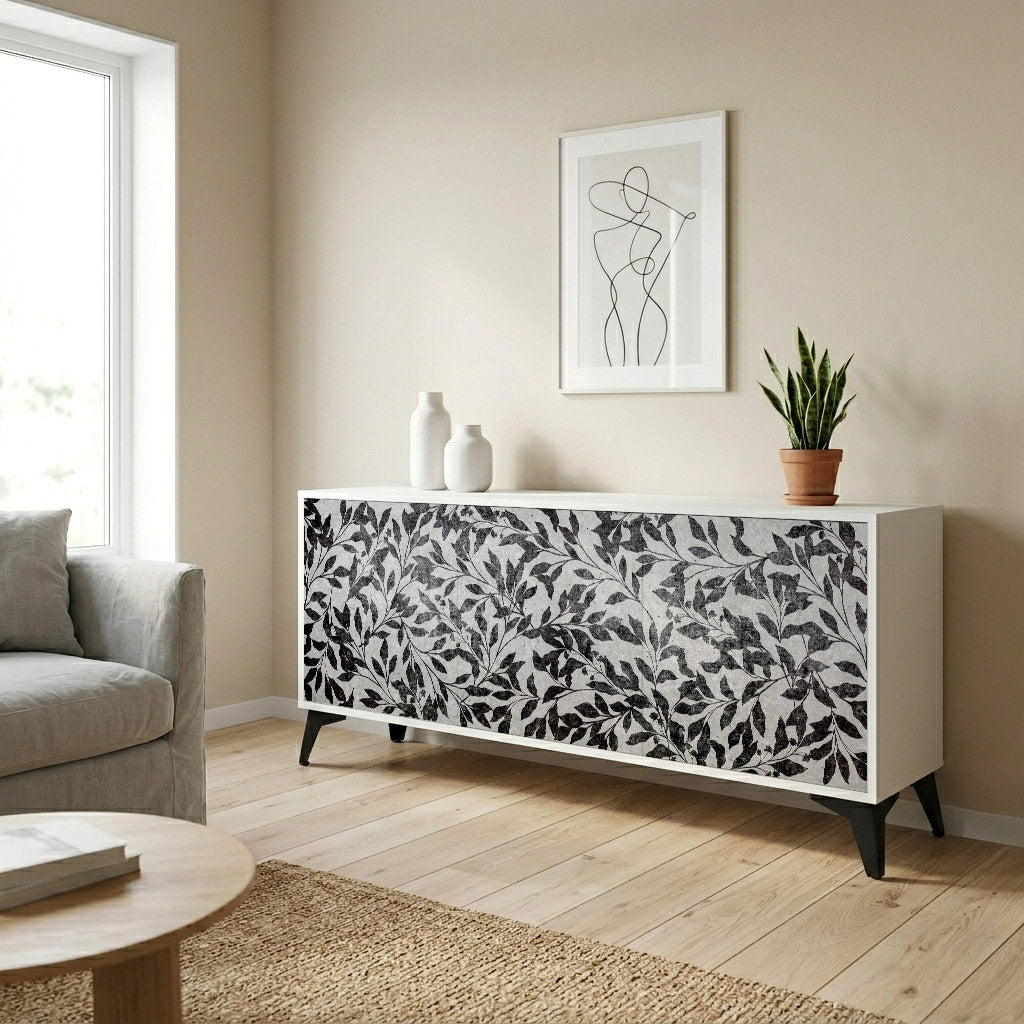 CHARCOAL SPROUT Komoda 3-drzwiowa korpus Biały