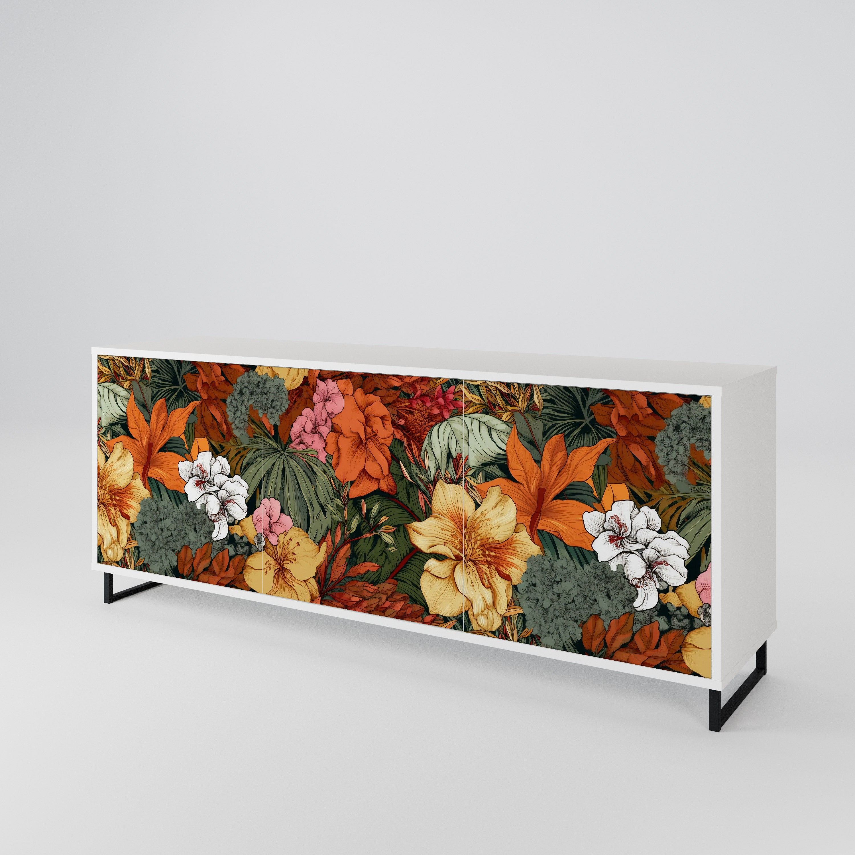 RADIANT FLORA Komoda 3-drzwiowa korpus Biały