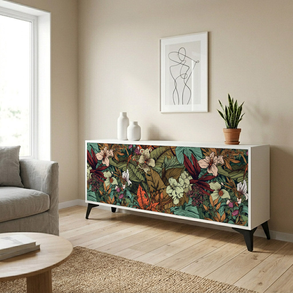 BOTANICAL EMERGENCE Komoda 3-drzwiowa korpus Biały