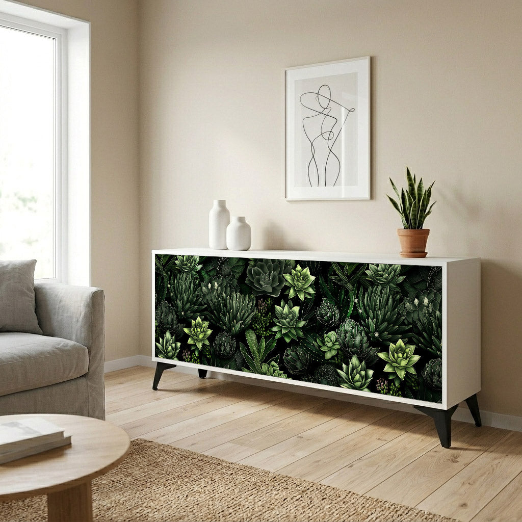 SUCCULENT JUNGLE Komoda 3-drzwiowa korpus Biały