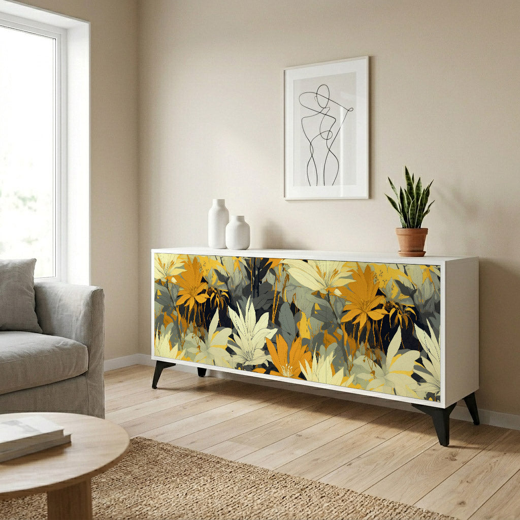SUNKISSED LILY Komoda 3-drzwiowa korpus Biały