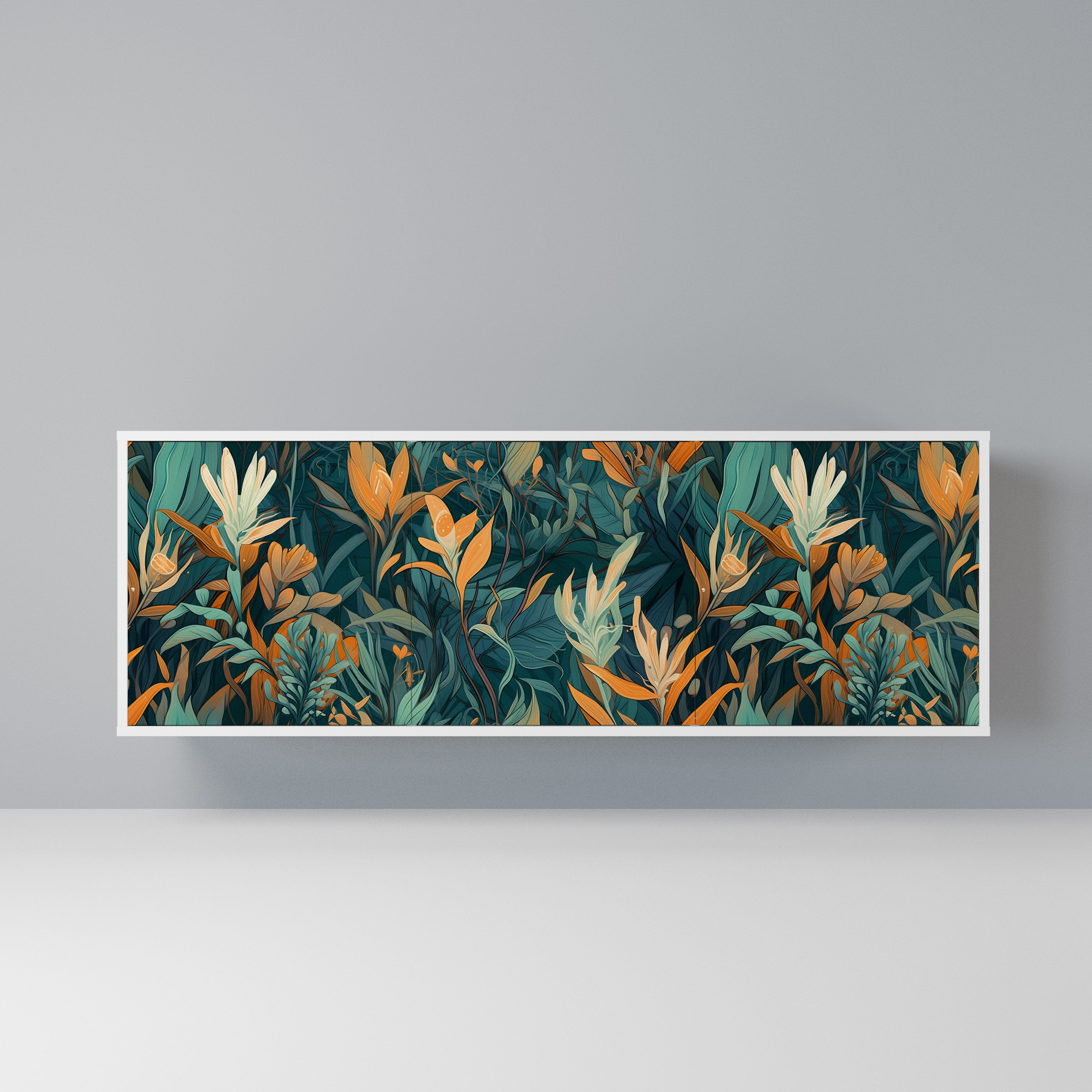 FLORAL SERENITY Komoda 3-drzwiowa korpus Biały