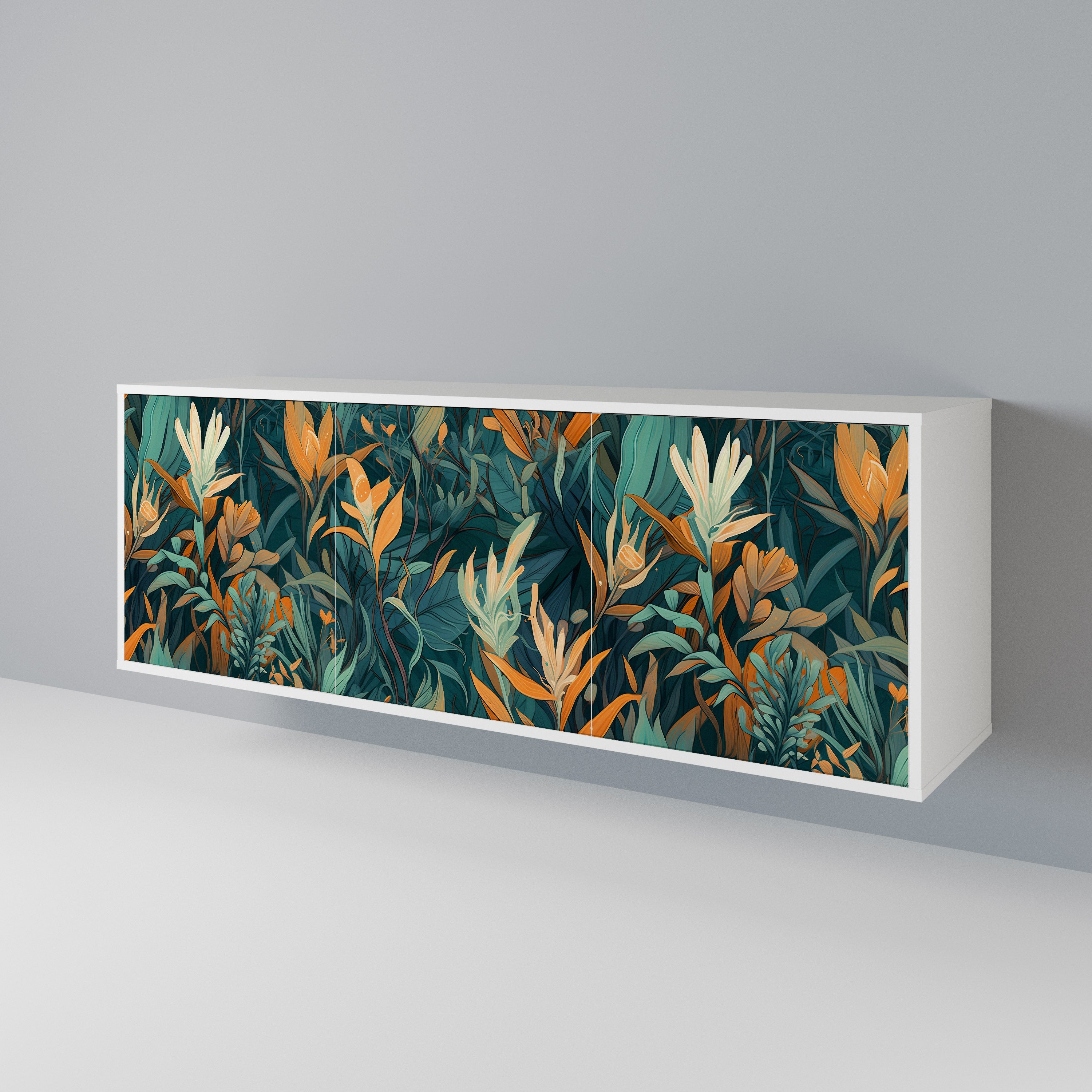 FLORAL SERENITY Komoda 3-drzwiowa korpus Biały