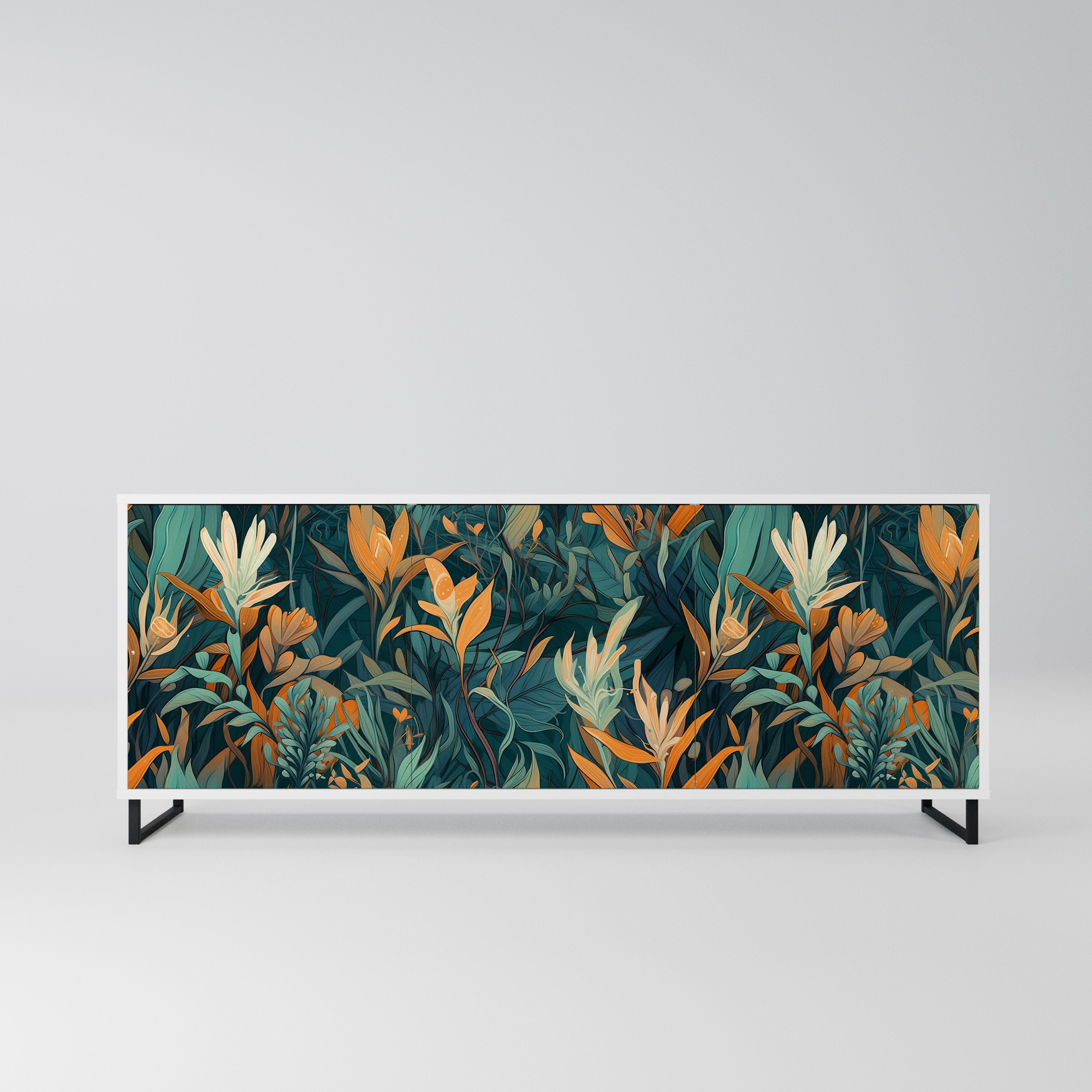 FLORAL SERENITY Komoda 3-drzwiowa korpus Biały