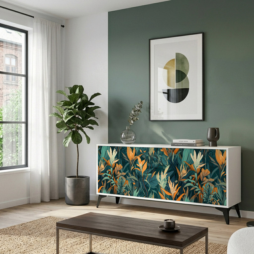FLORAL SERENITY Komoda 3-drzwiowa korpus Biały