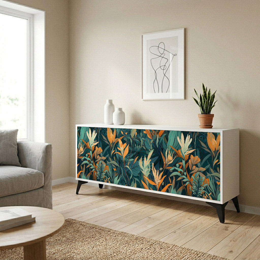 FLORAL SERENITY Komoda 3-drzwiowa korpus Biały