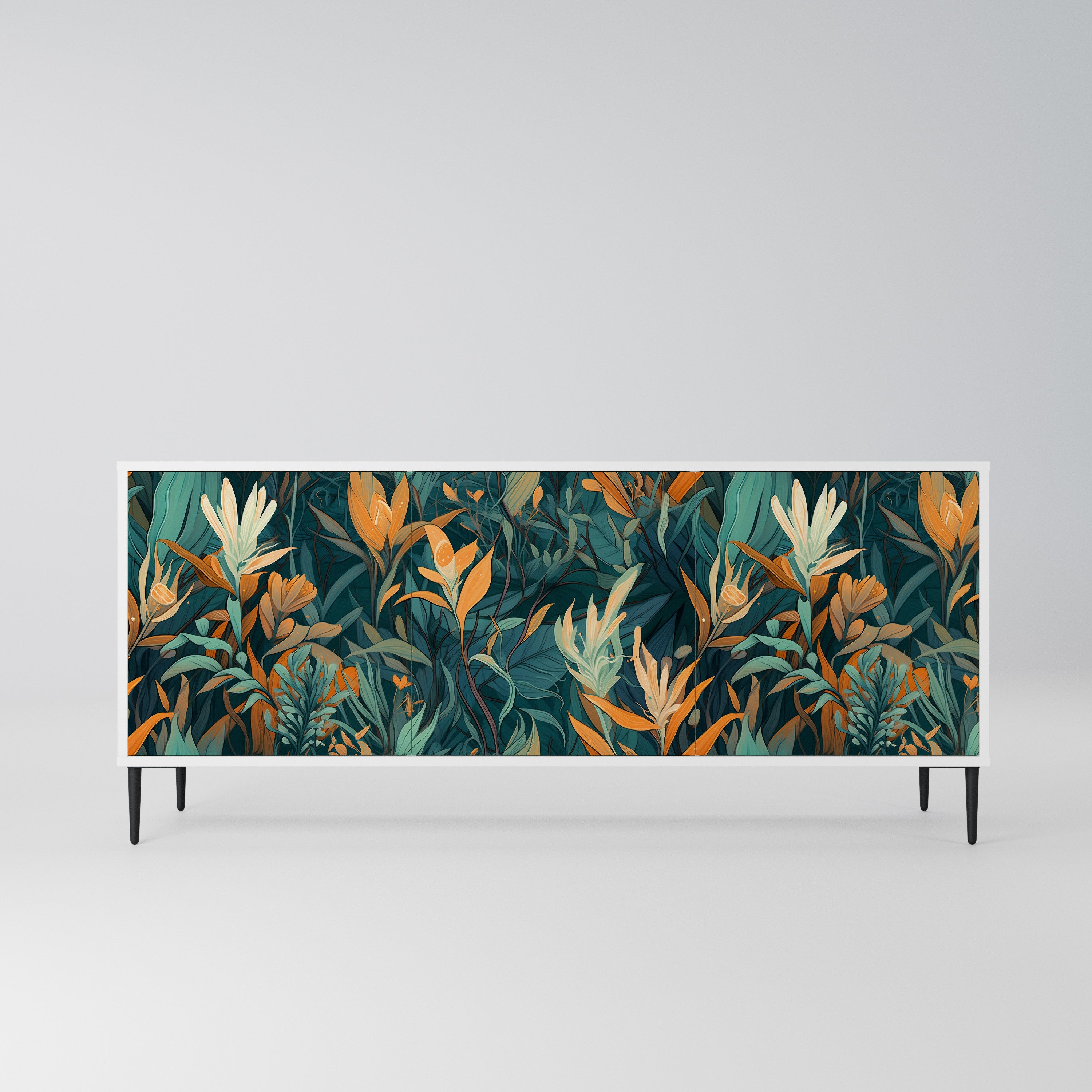 FLORAL SERENITY Komoda 3-drzwiowa korpus Biały