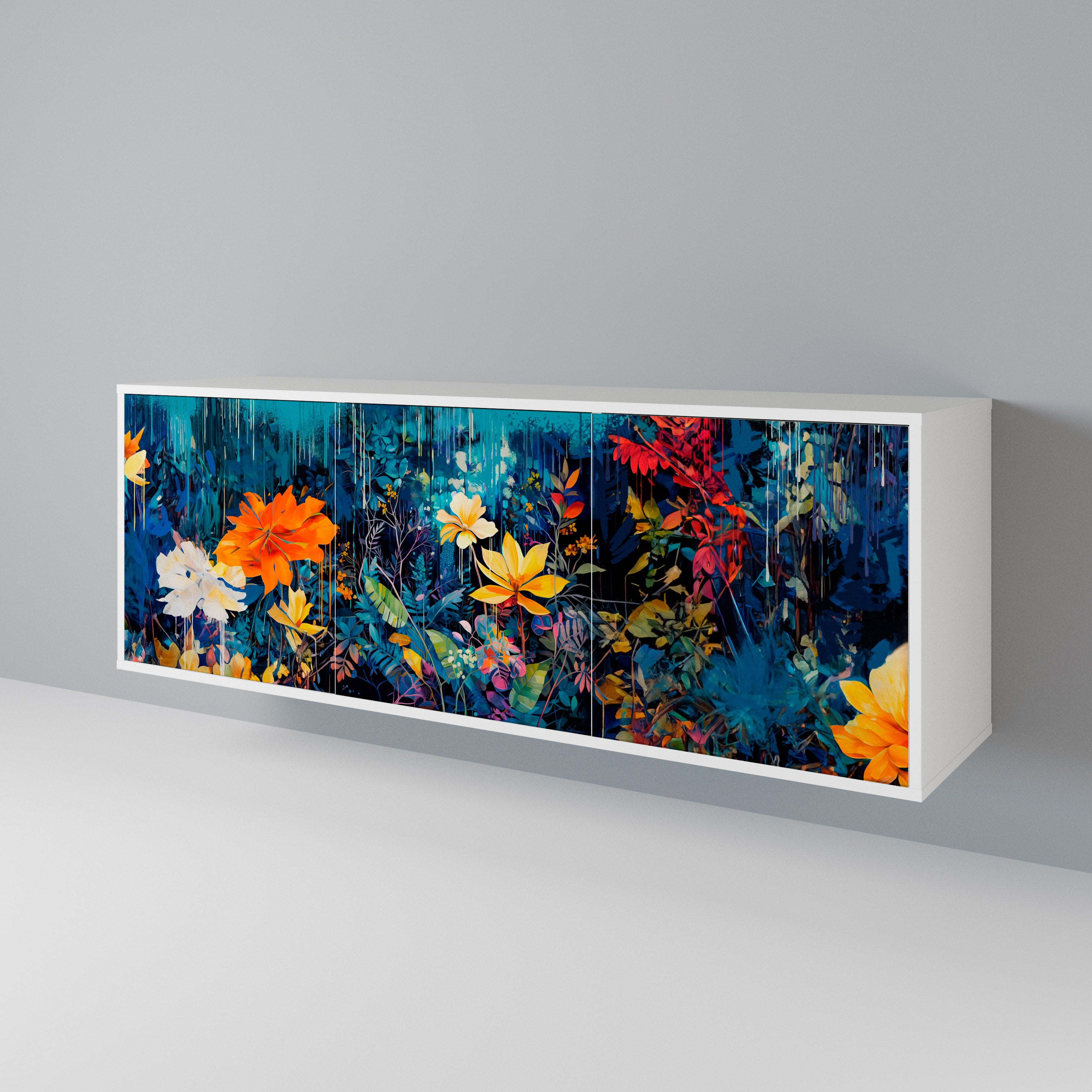 MIDNIGHT BLOSSOM Komoda 3-drzwiowa korpus Biały