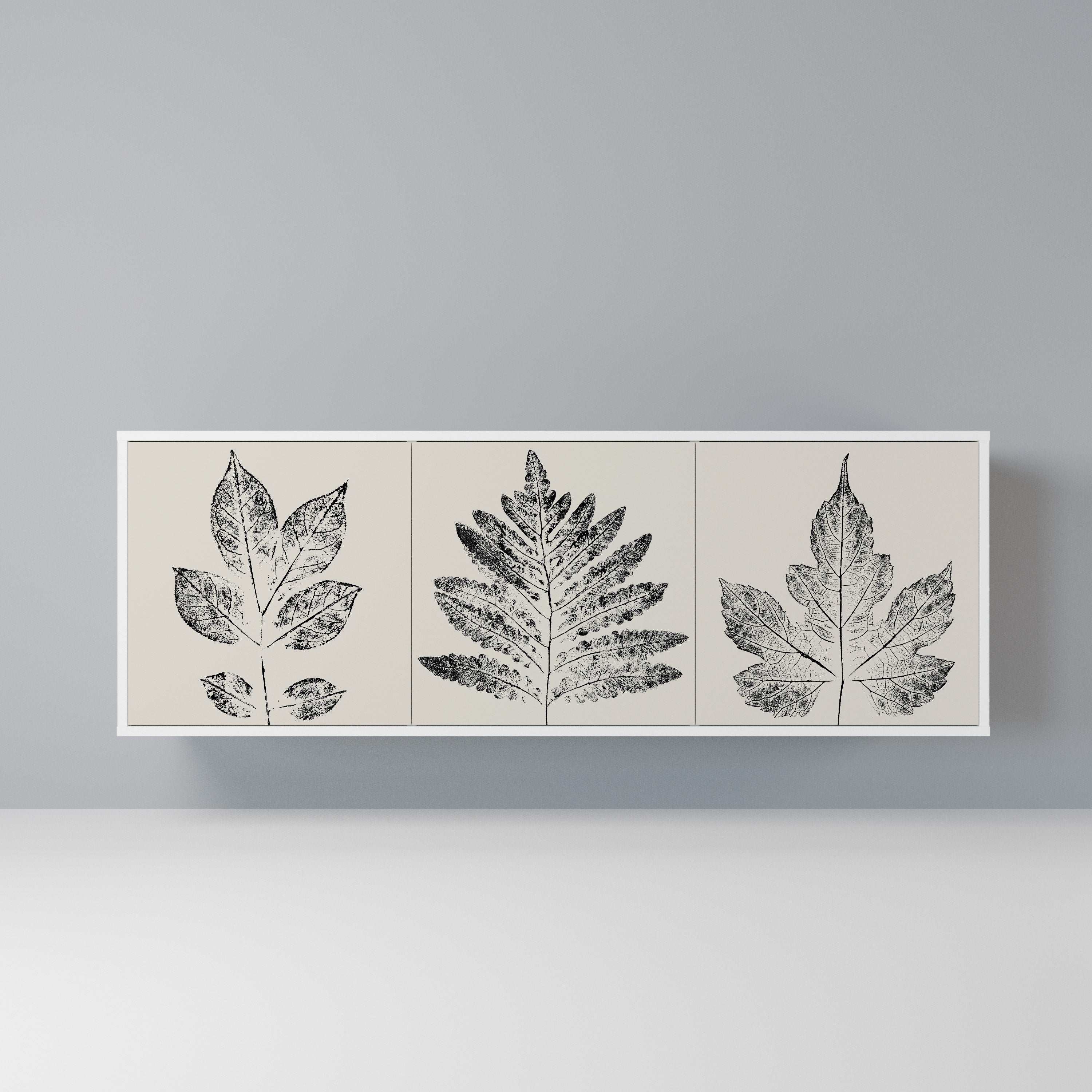 LEAFY STAMPS Komoda 3-drzwiowa korpus Biały