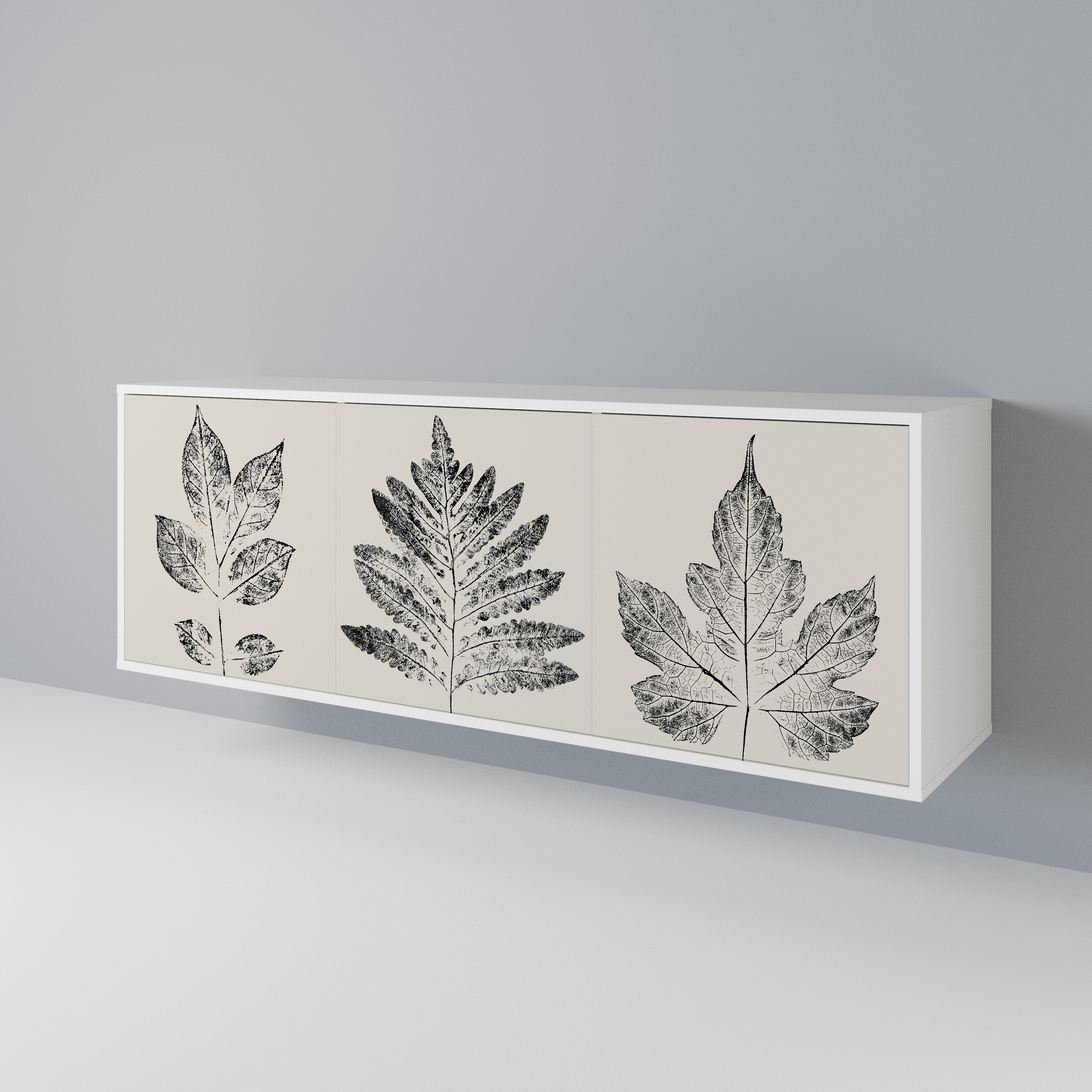 LEAFY STAMPS Komoda 3-drzwiowa korpus Biały