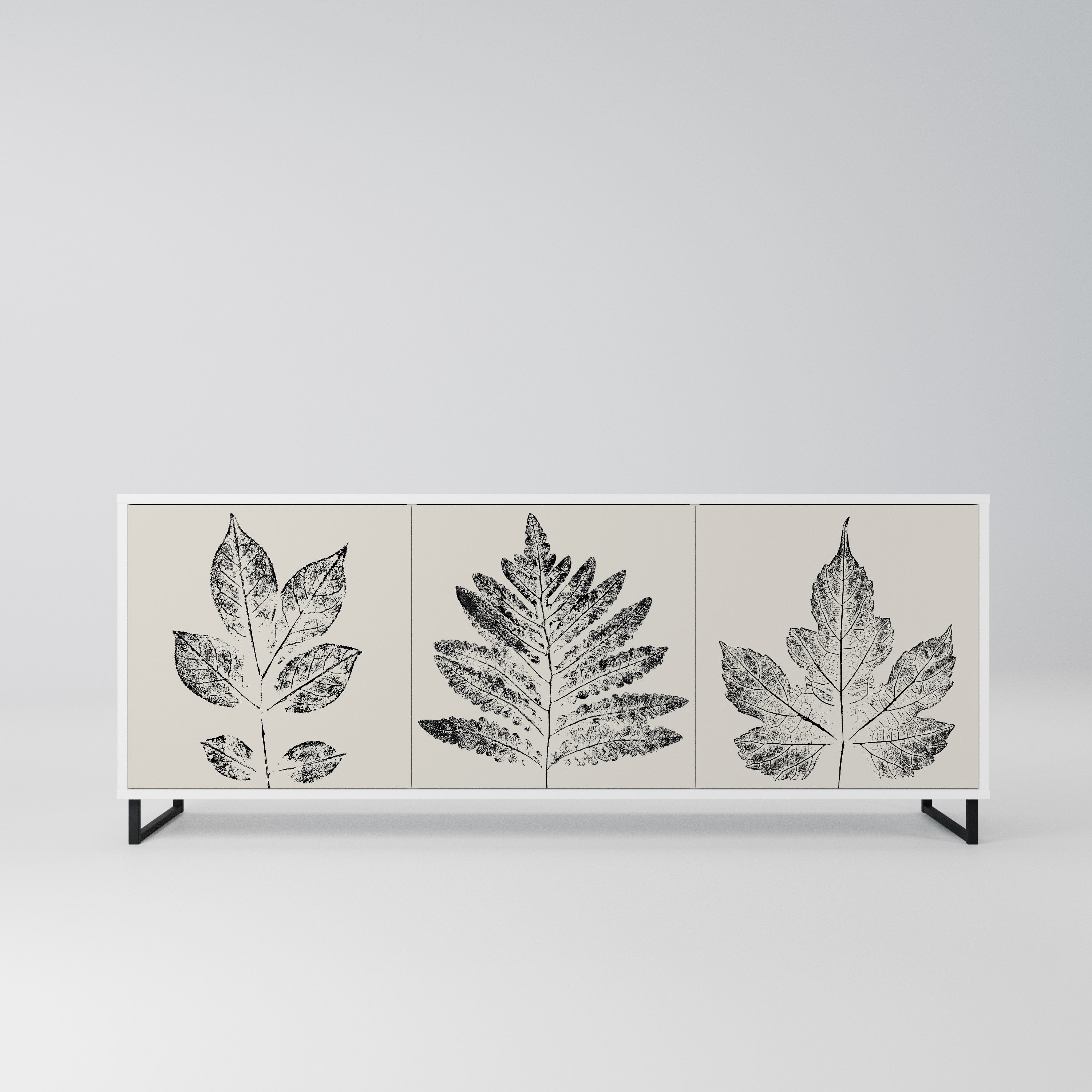 LEAFY STAMPS Komoda 3-drzwiowa korpus Biały