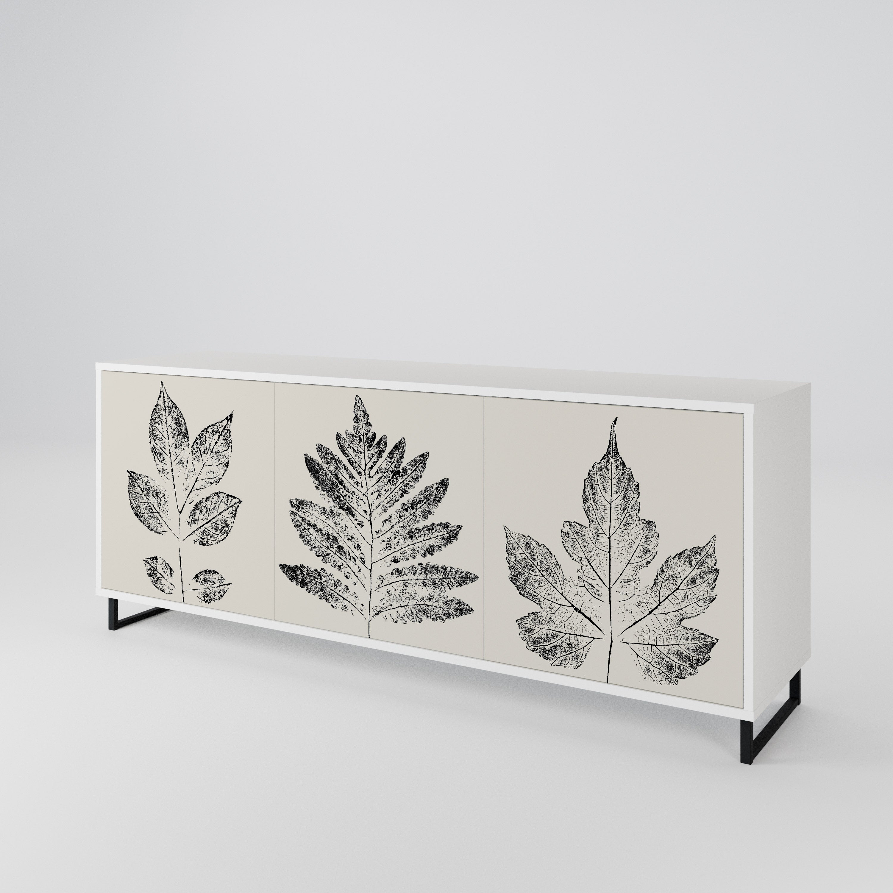 LEAFY STAMPS Komoda 3-drzwiowa korpus Biały