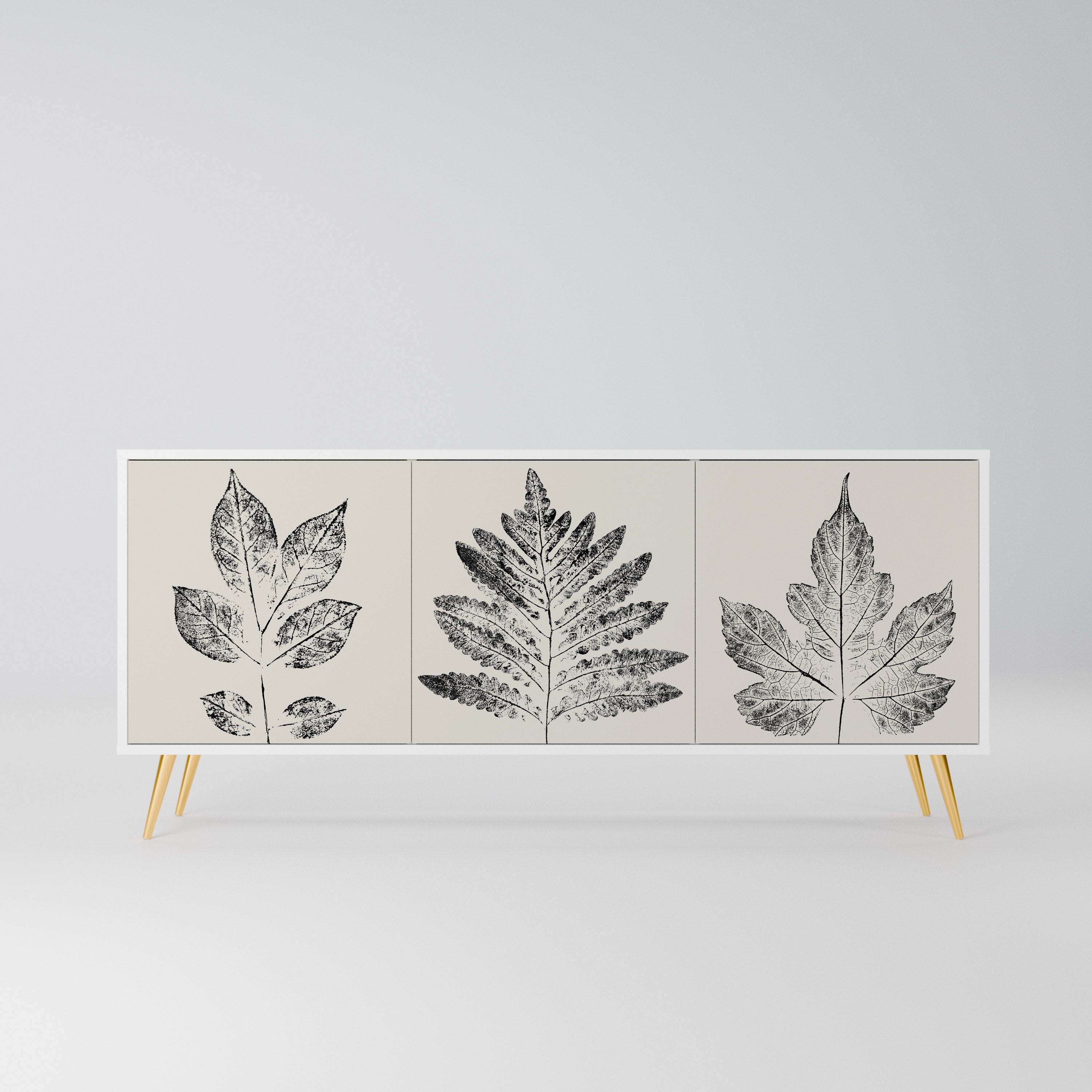 LEAFY STAMPS Komoda 3-drzwiowa korpus Biały