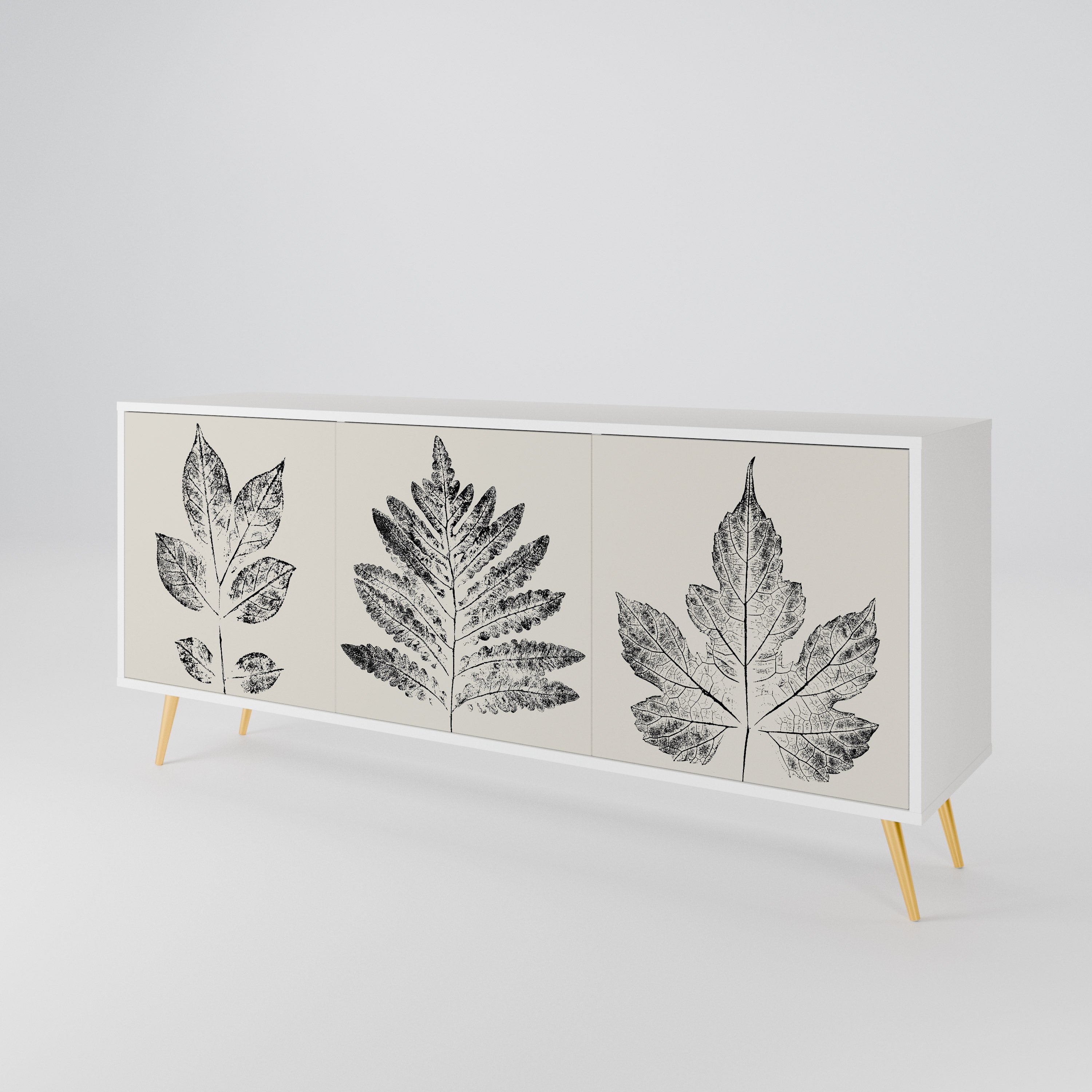 LEAFY STAMPS Komoda 3-drzwiowa korpus Biały
