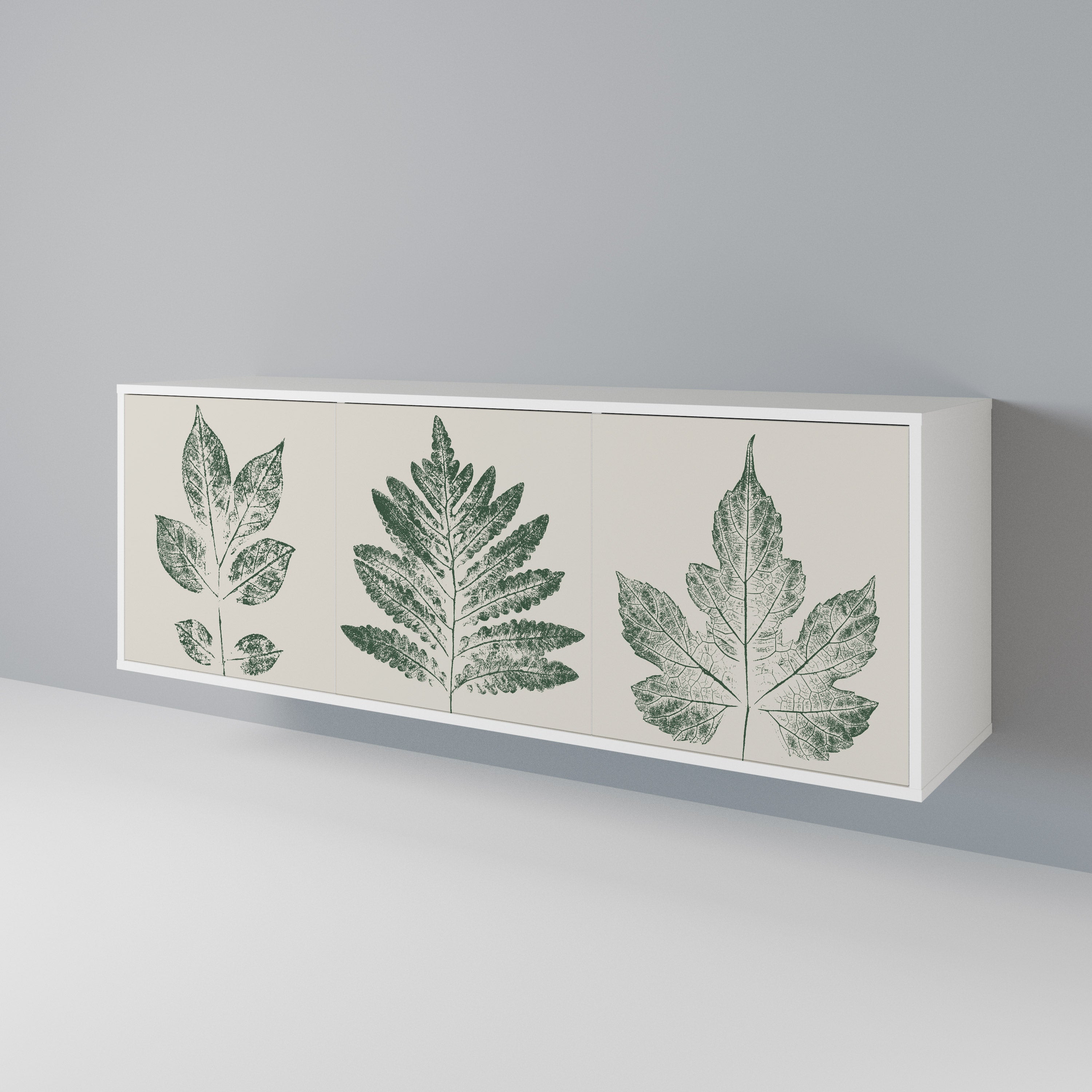 GREEN LEAFY STAMPS Komoda 3-drzwiowa korpus Biały