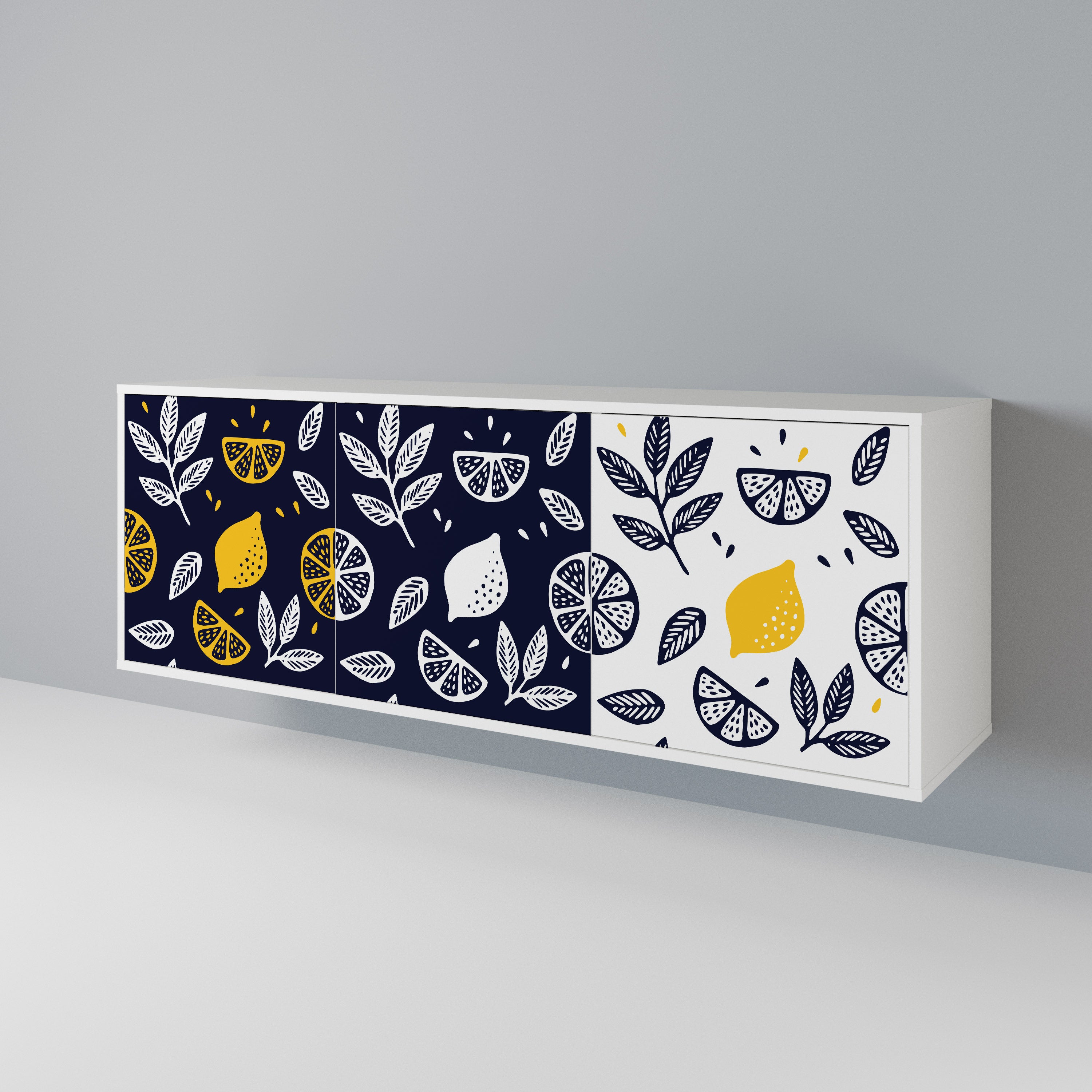 CITRUS BLACK AND WHITE Komoda 3-drzwiowa korpus Biały