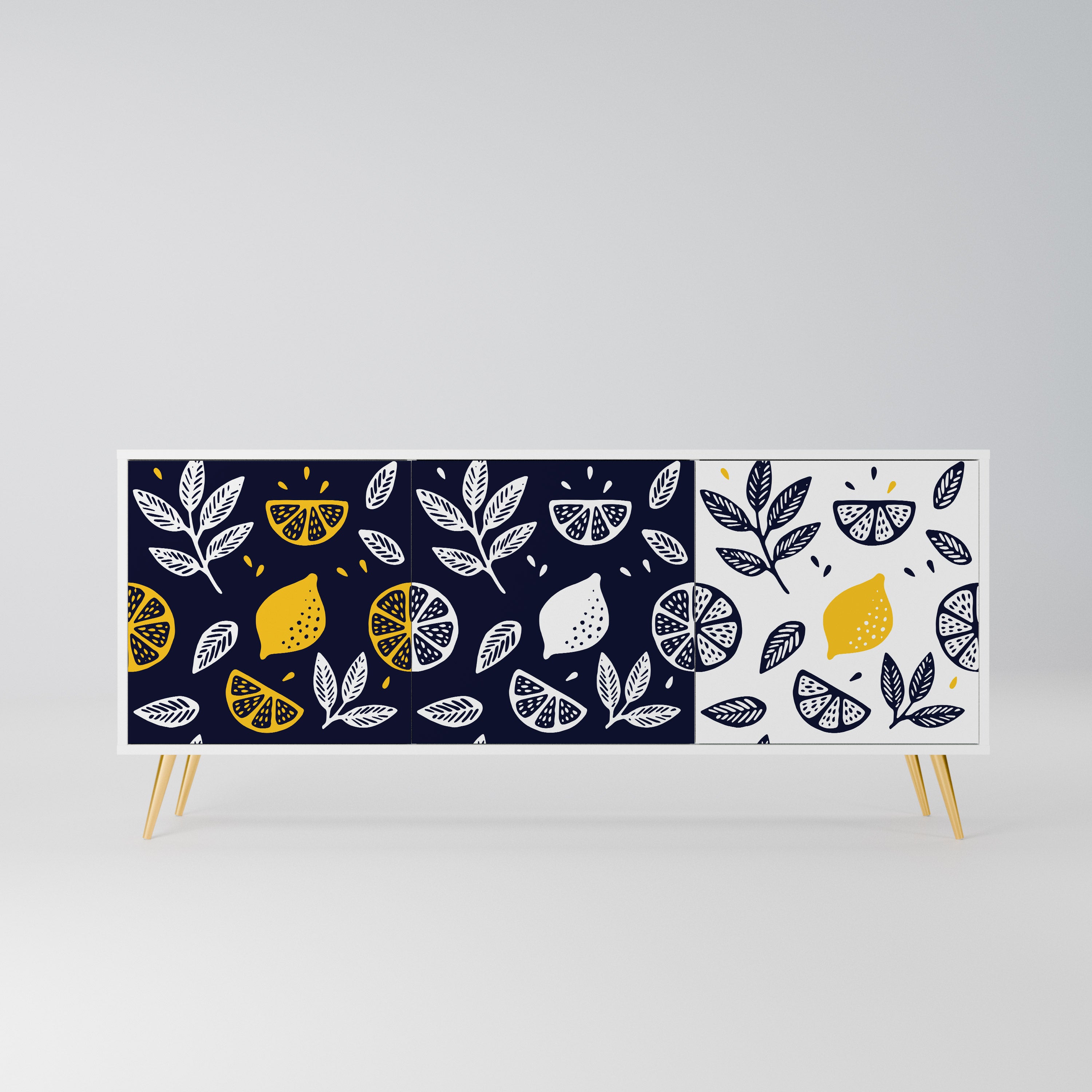CITRUS BLACK AND WHITE Komoda 3-drzwiowa korpus Biały