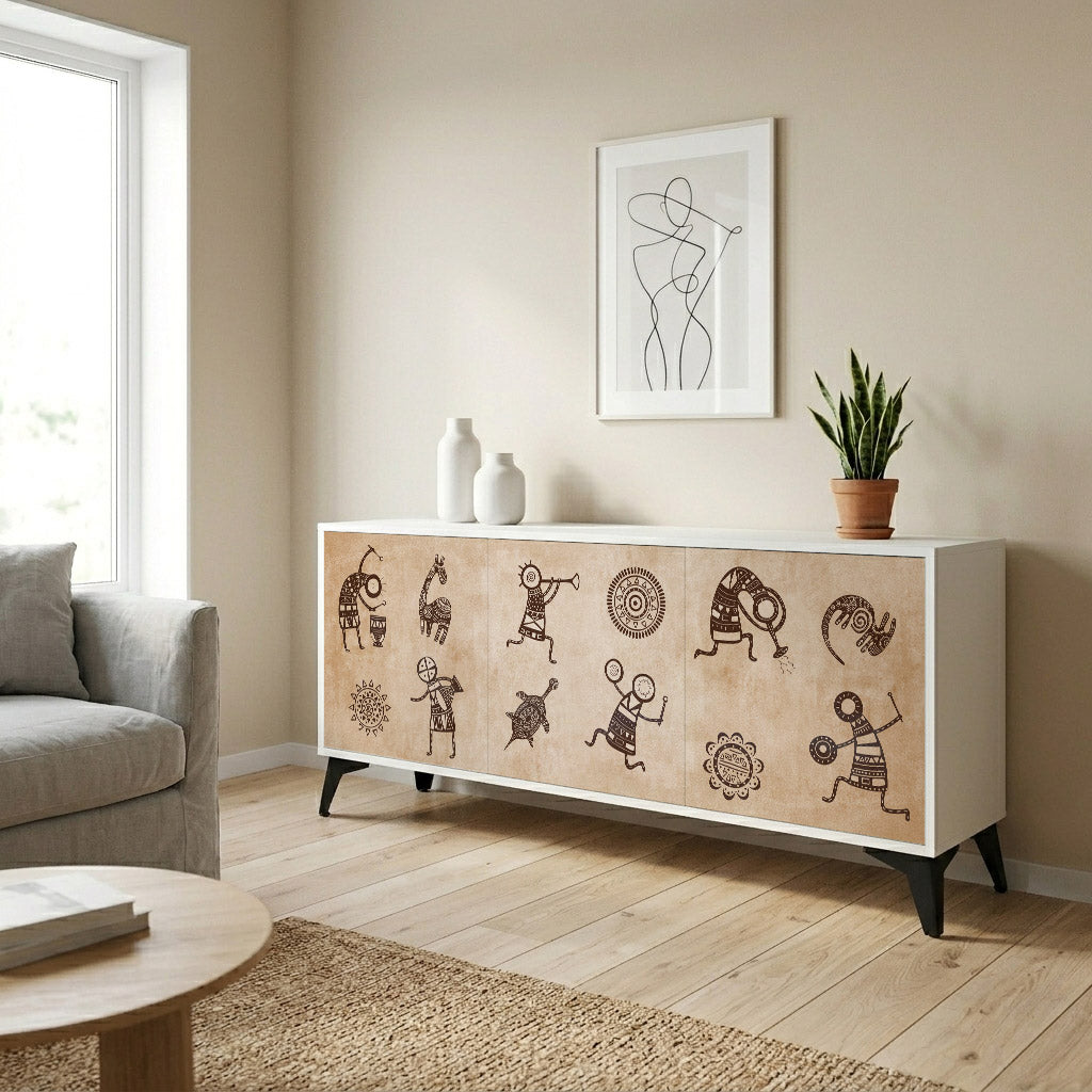 AFRICAN STYLE Komoda 3-drzwiowa korpus Biały