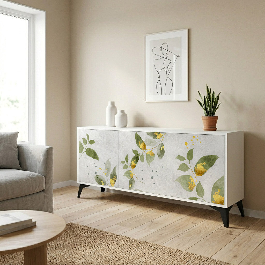 ELEGANT BOTANICS Komoda 3-drzwiowa korpus Biały