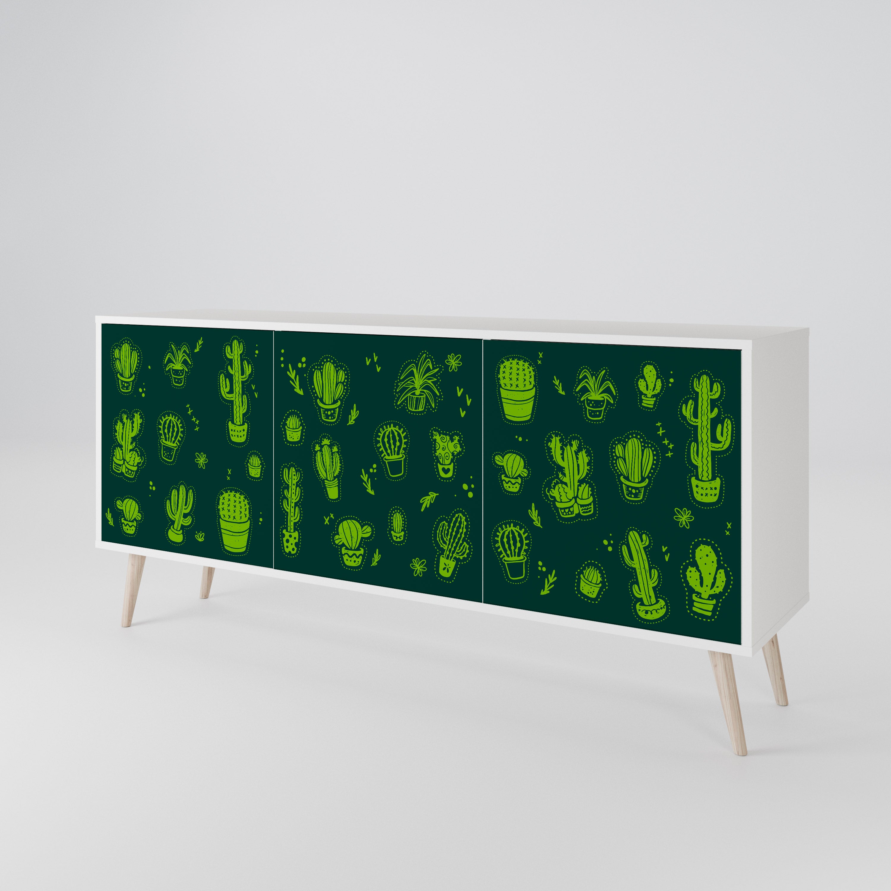 DESERT GREEN Komoda 3-drzwiowa korpus Biały