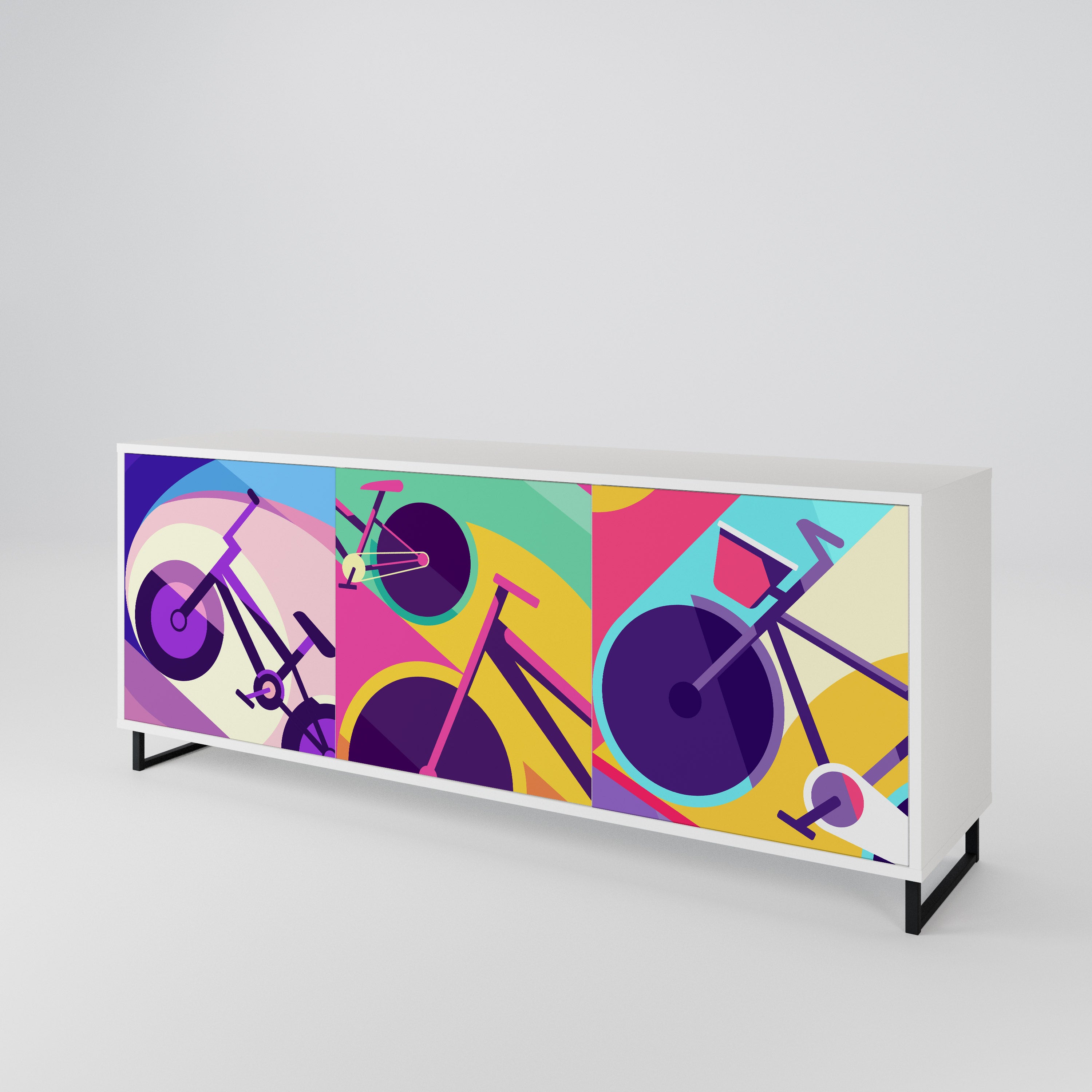 BIKE DREAMS Komoda 3-drzwiowa korpus Biały