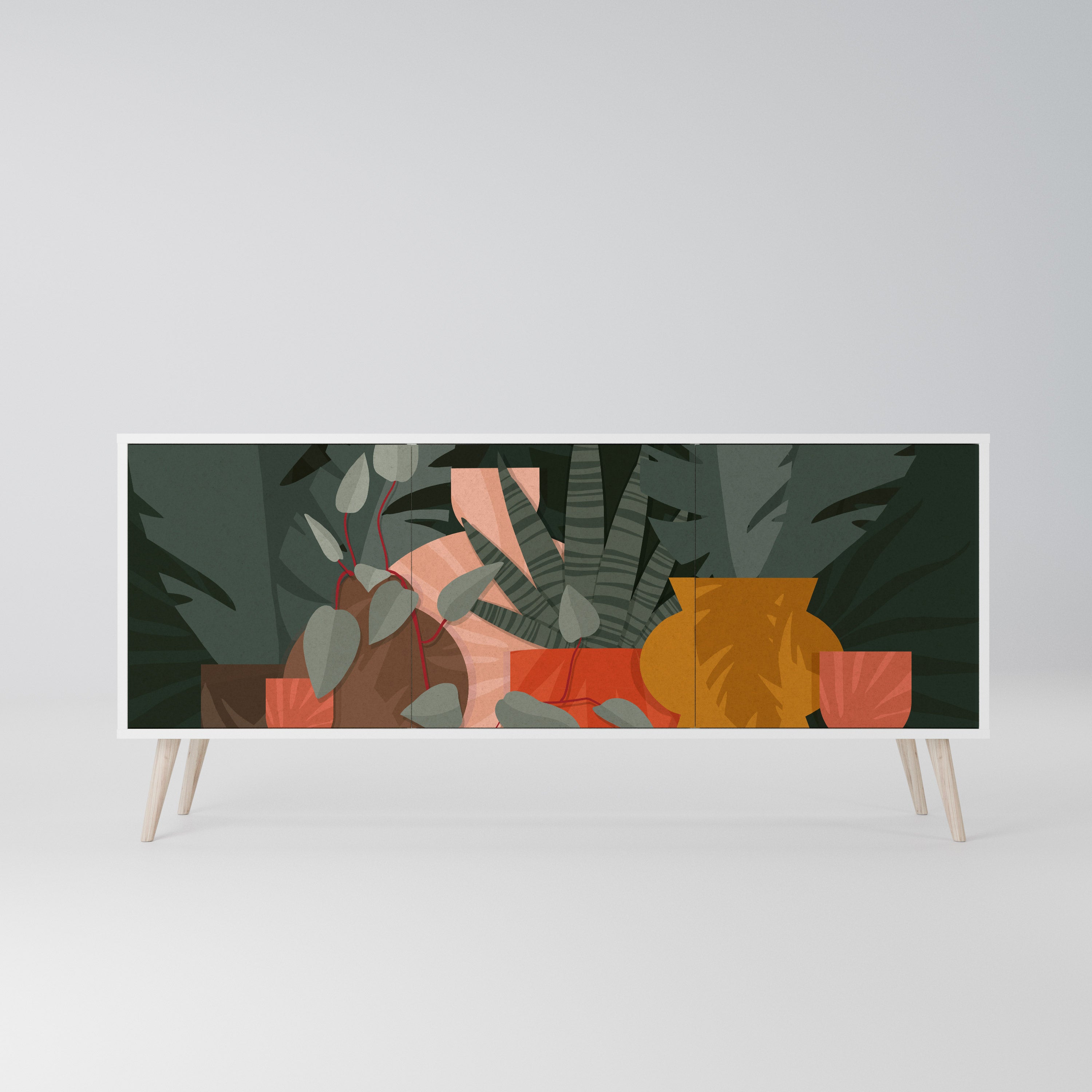 TROPICAL COMPOSITION Komoda 3-drzwiowa korpus Biały