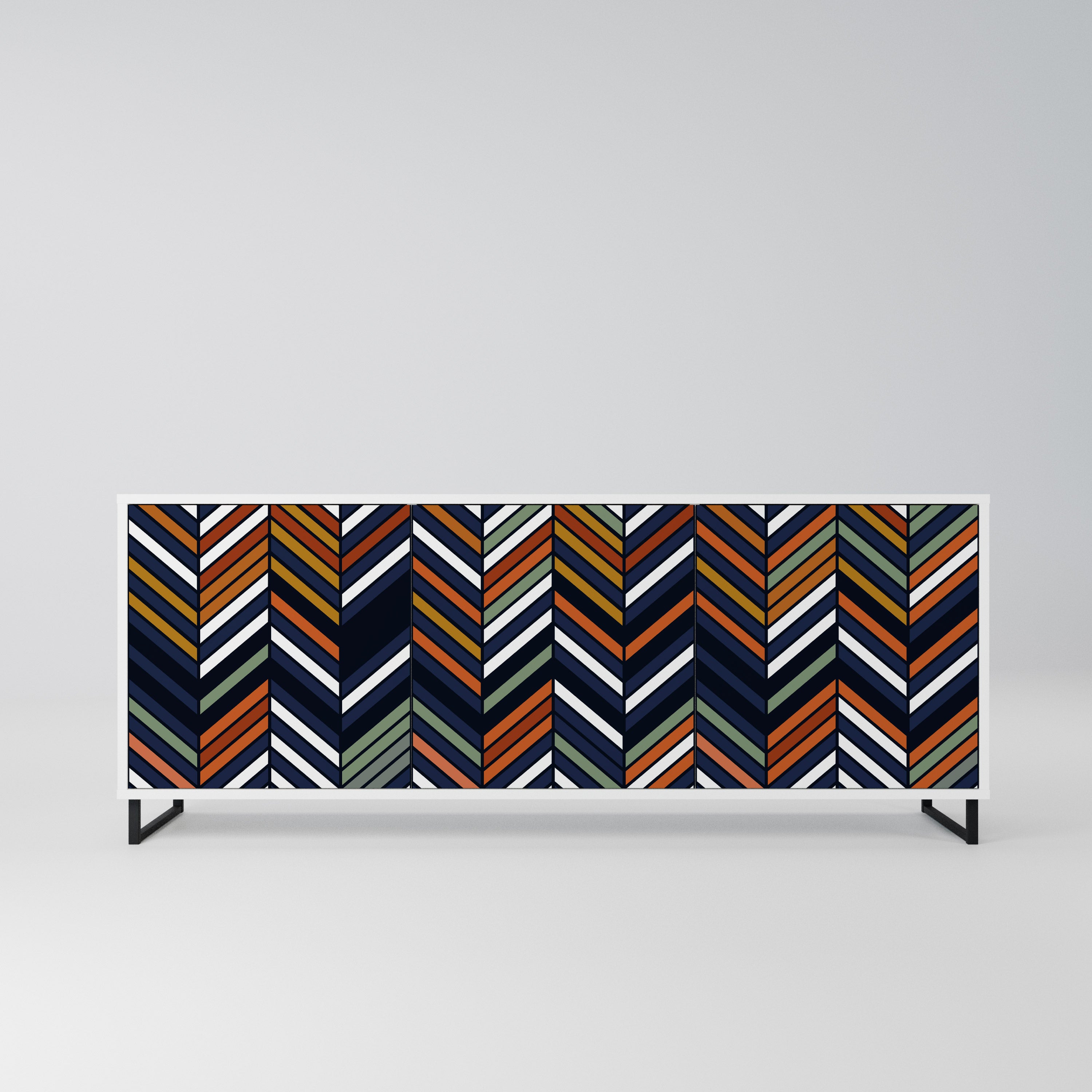 VIBRANT PATCHWORK Komoda 3-drzwiowa korpus Biały