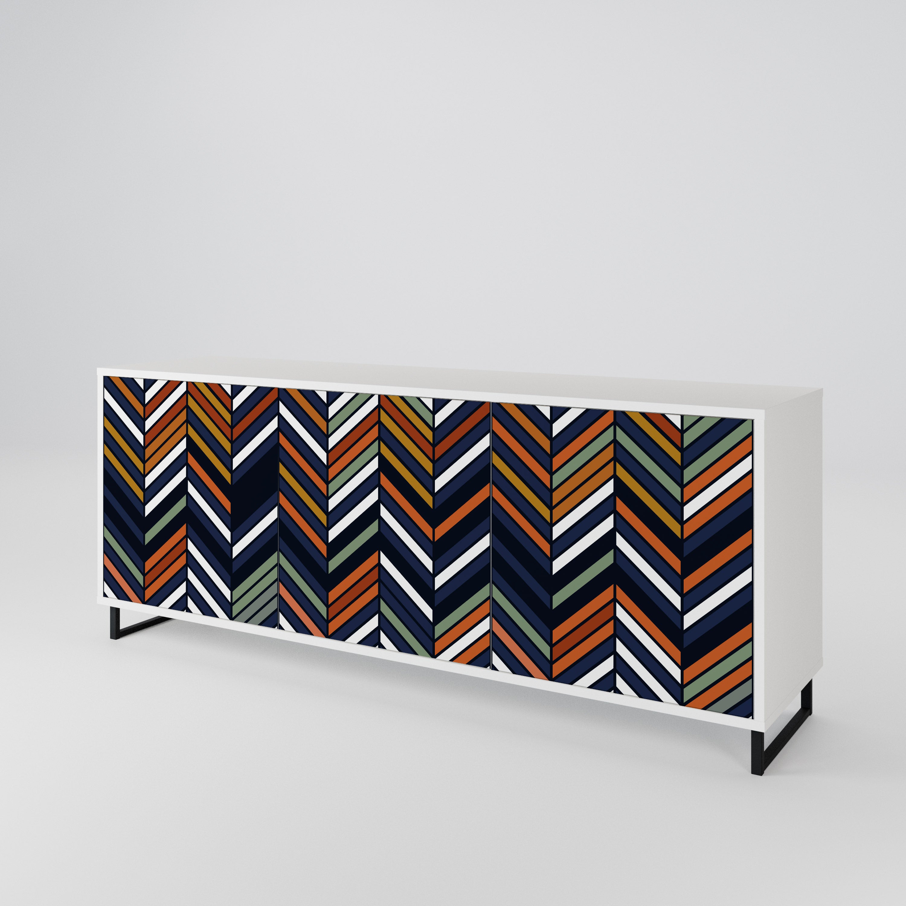 VIBRANT PATCHWORK Komoda 3-drzwiowa korpus Biały
