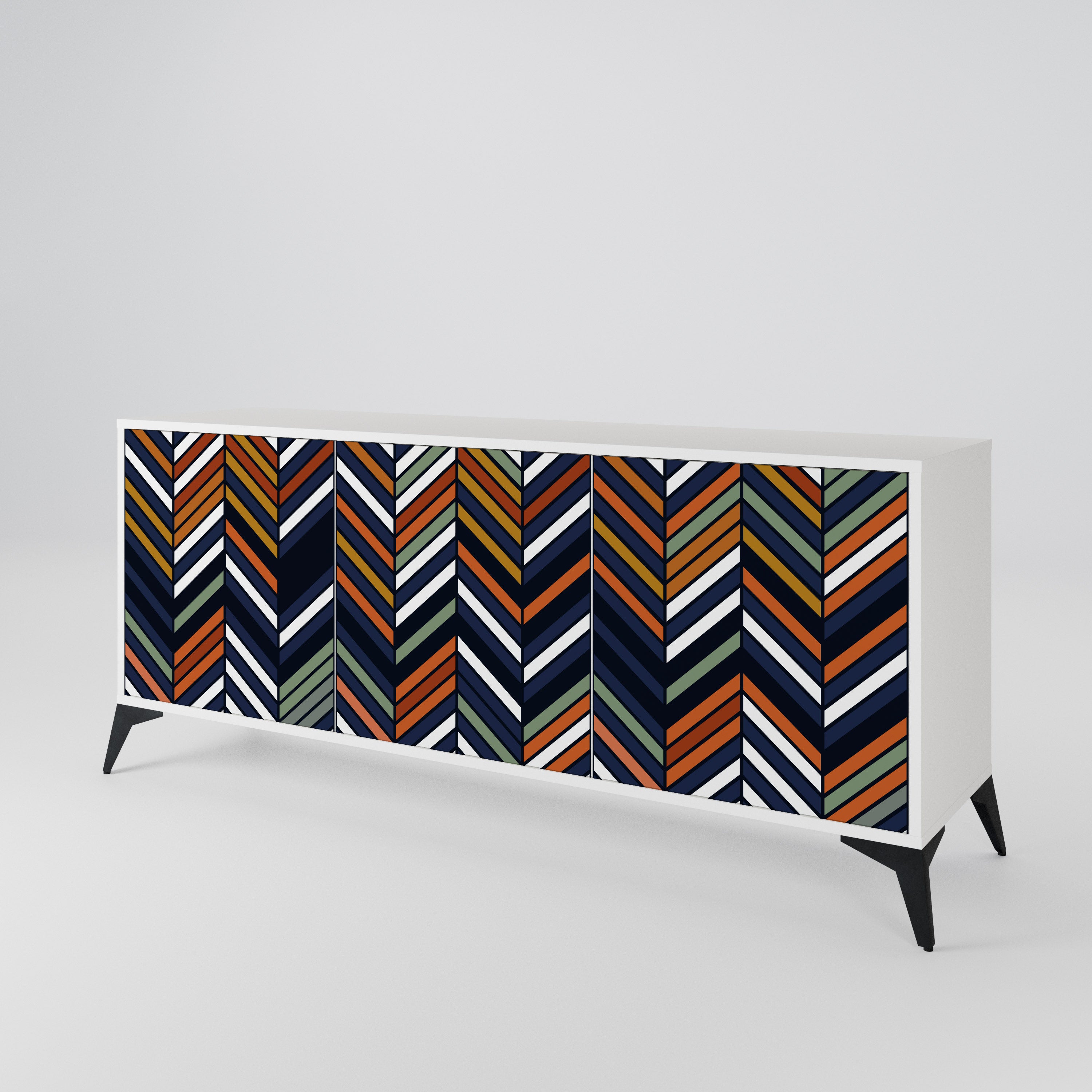 VIBRANT PATCHWORK Komoda 3-drzwiowa korpus Biały