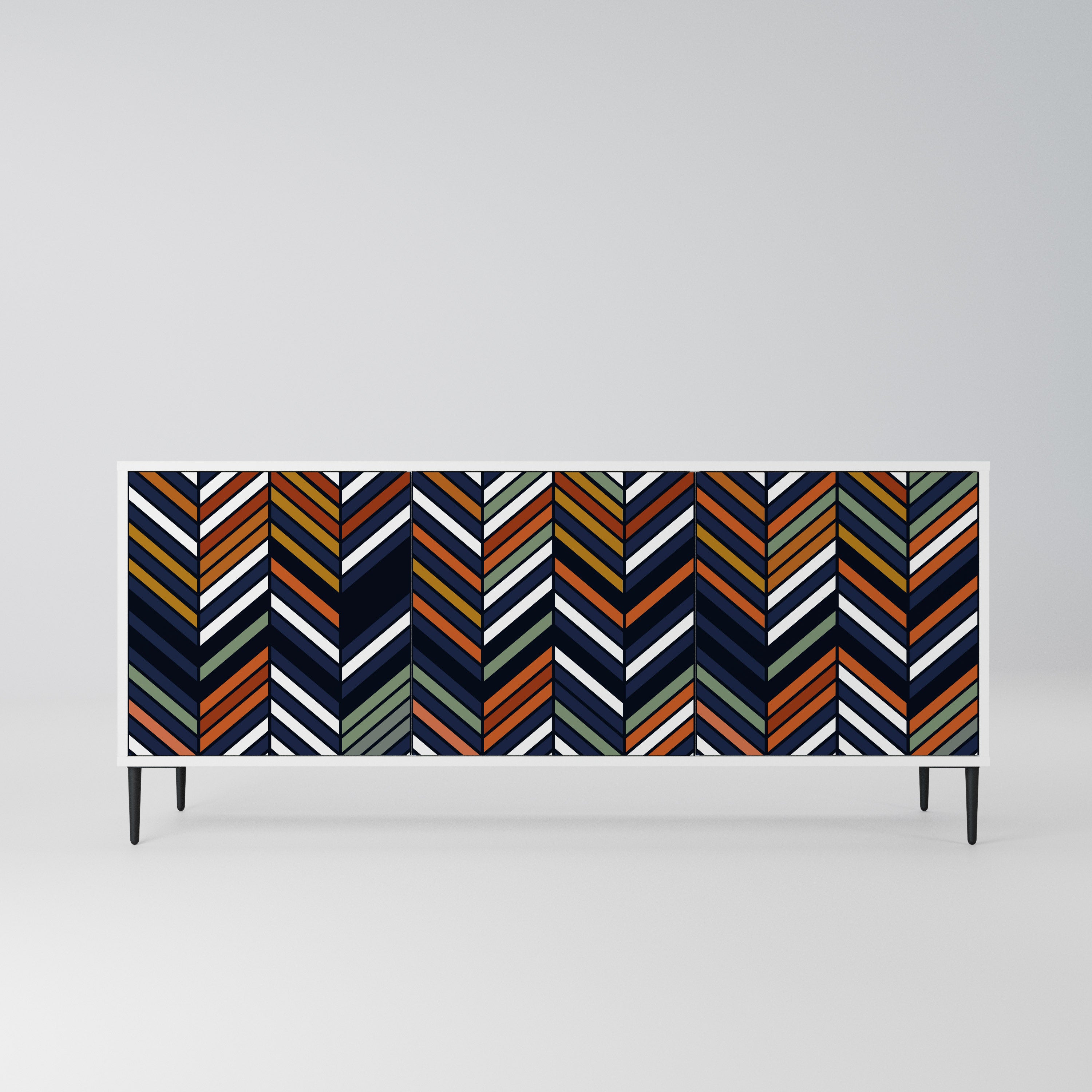 VIBRANT PATCHWORK Komoda 3-drzwiowa korpus Biały