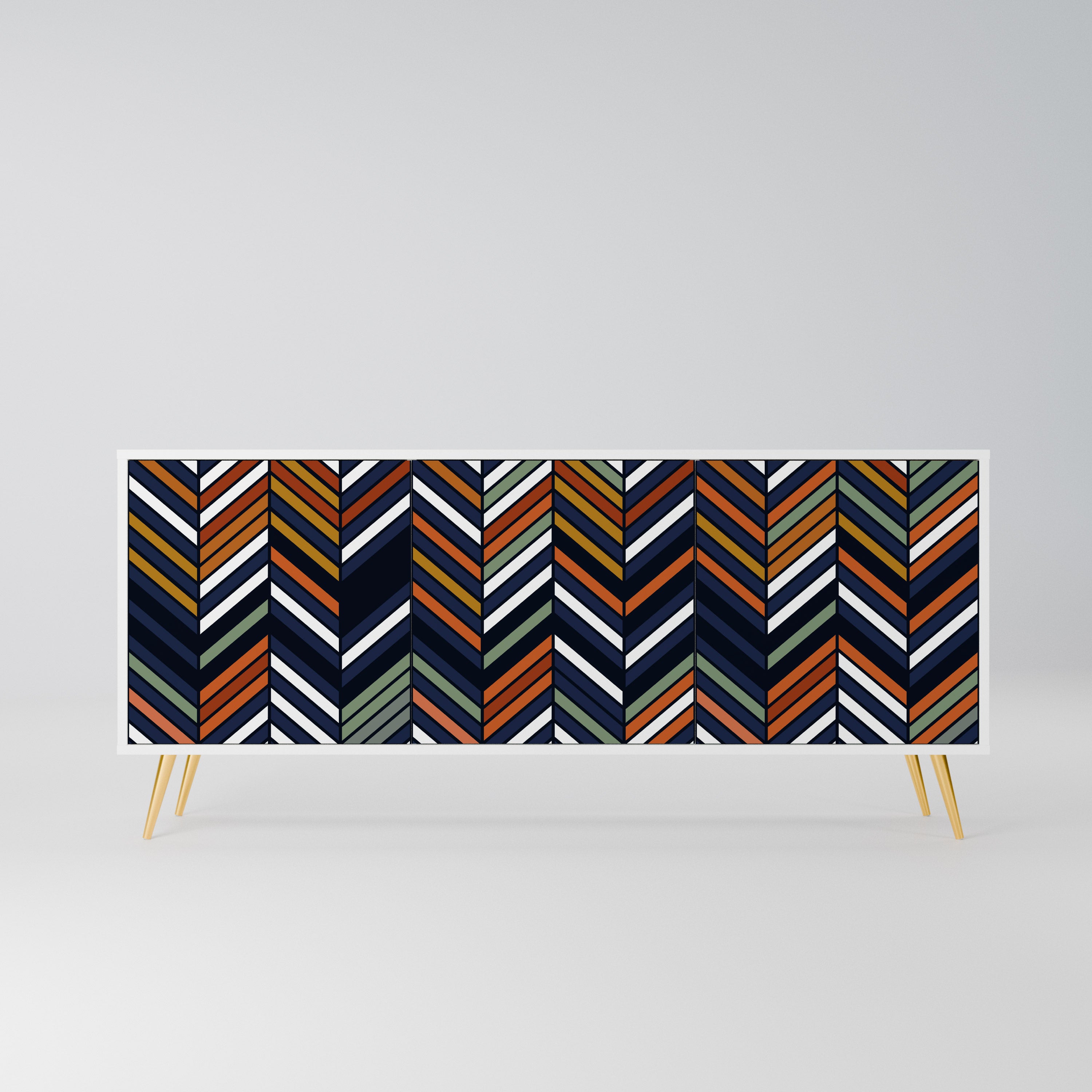 VIBRANT PATCHWORK Komoda 3-drzwiowa korpus Biały