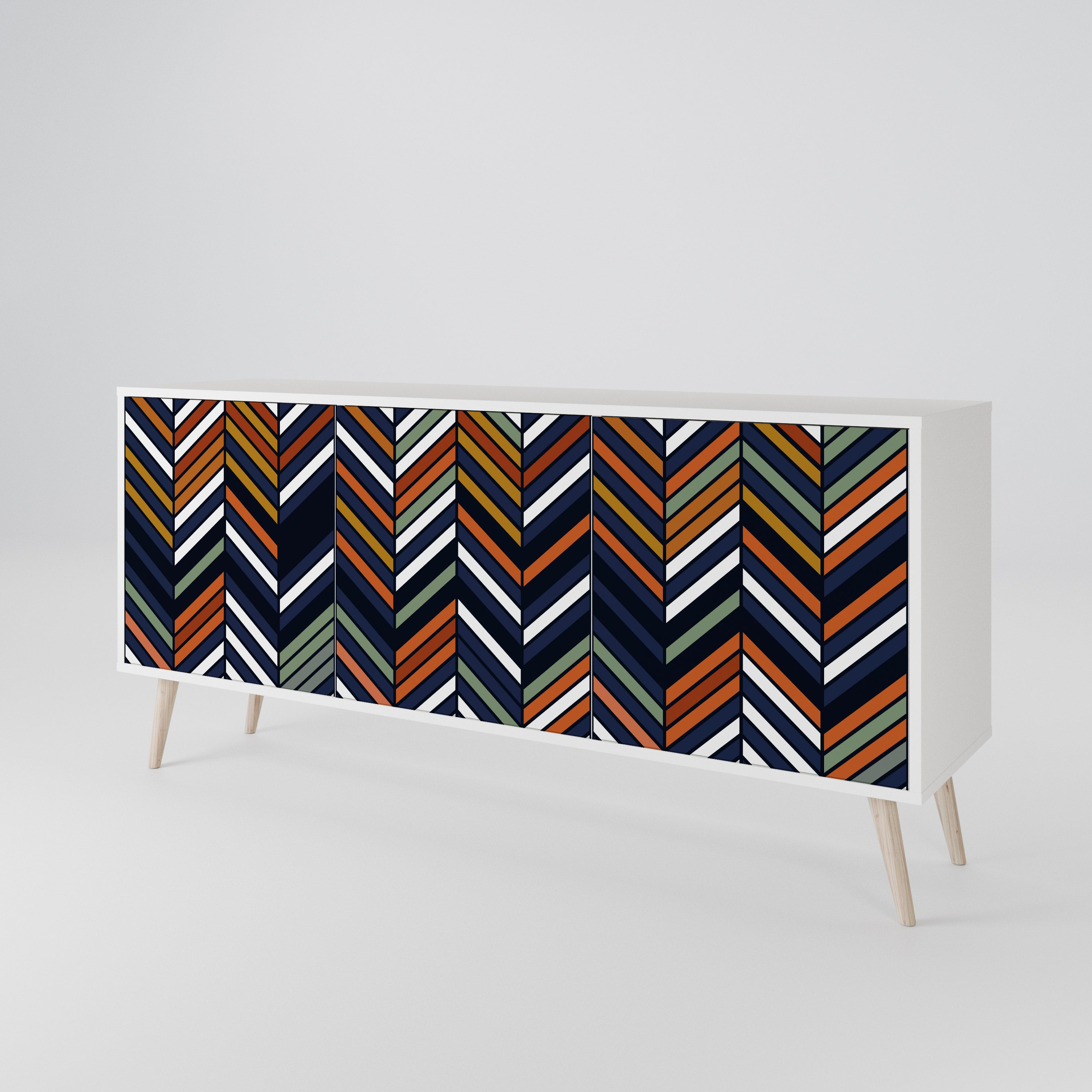 VIBRANT PATCHWORK Komoda 3-drzwiowa korpus Biały