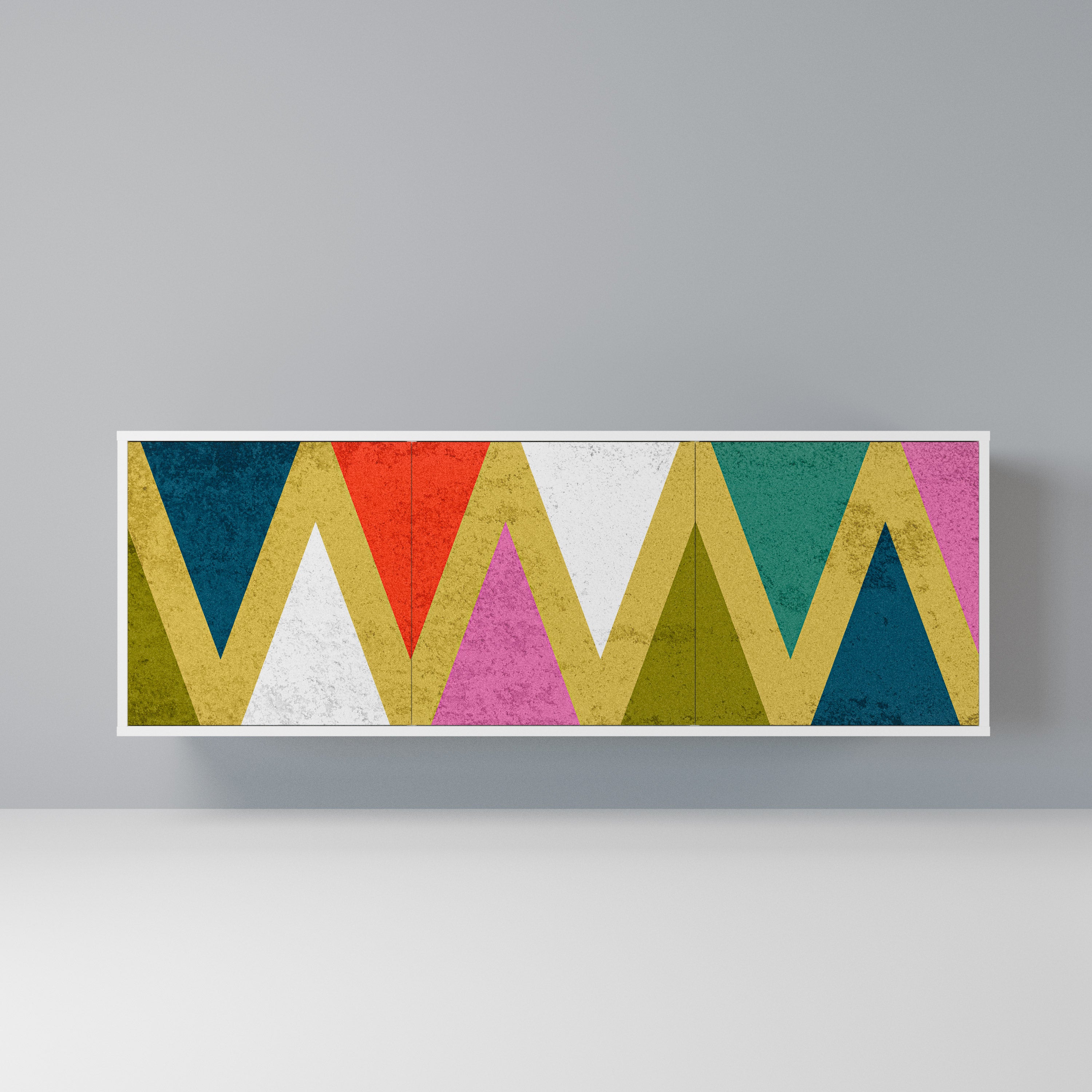 COLORFUL TRIANGLES Komoda 3-drzwiowa korpus Biały
