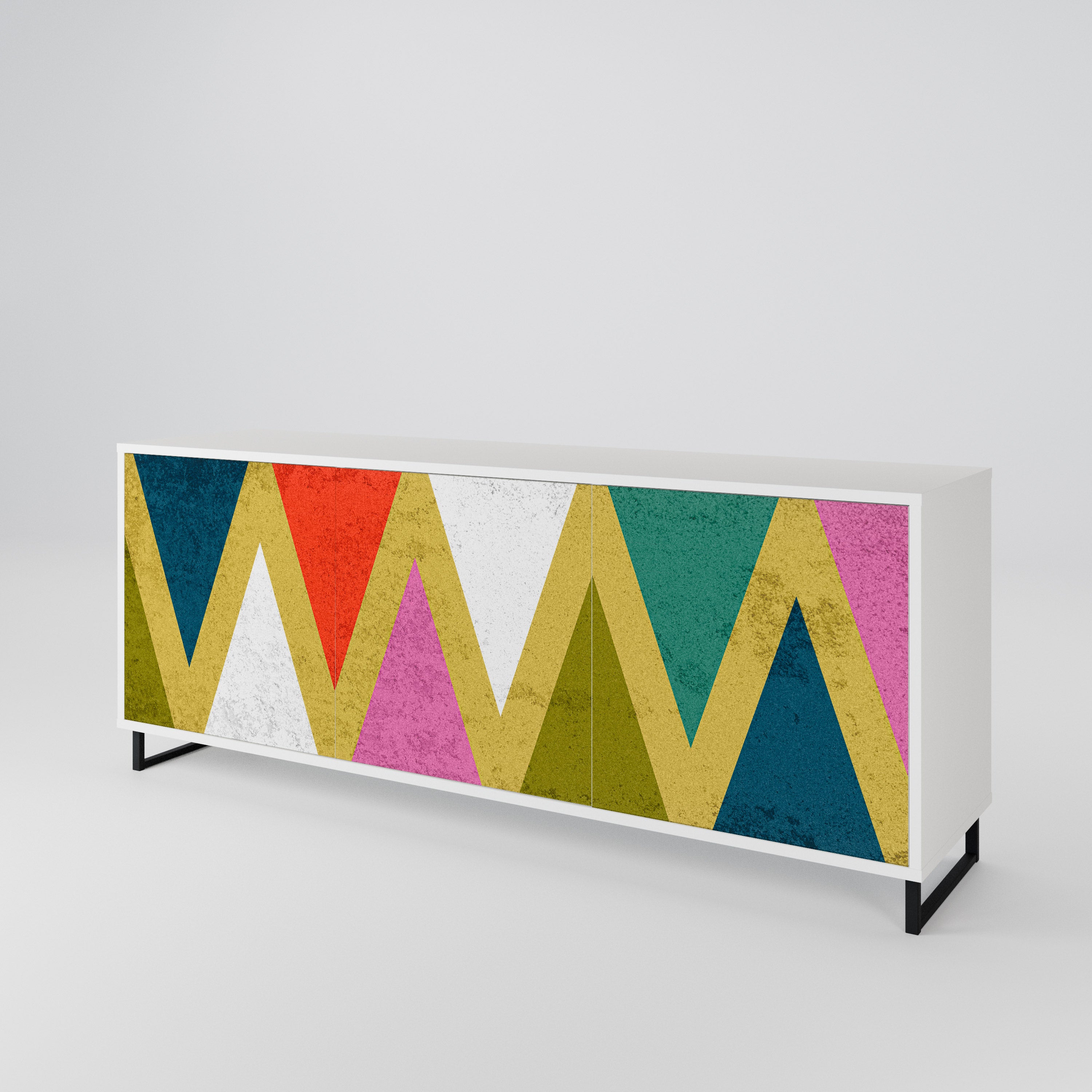 COLORFUL TRIANGLES Komoda 3-drzwiowa korpus Biały