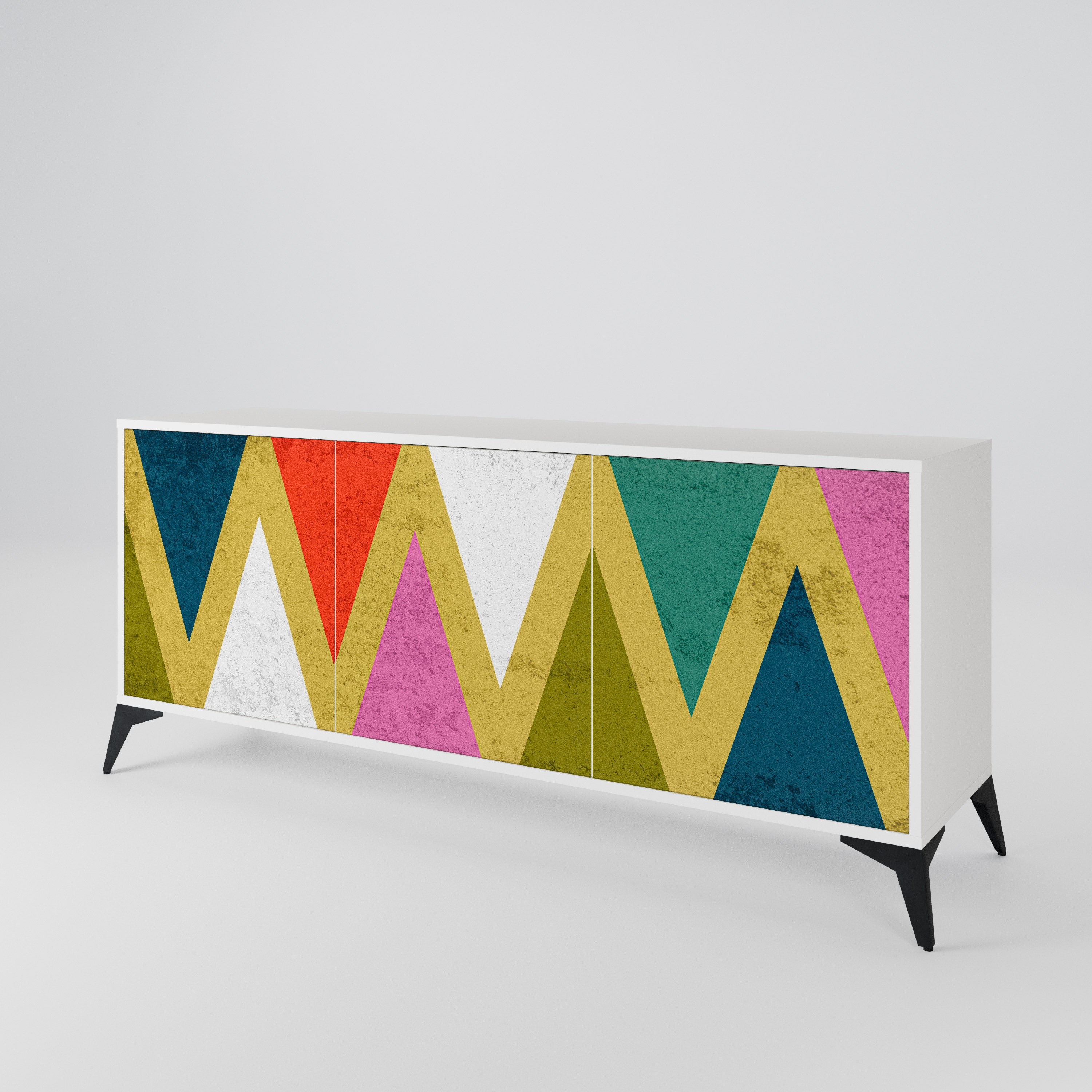 COLORFUL TRIANGLES Komoda 3-drzwiowa korpus Biały