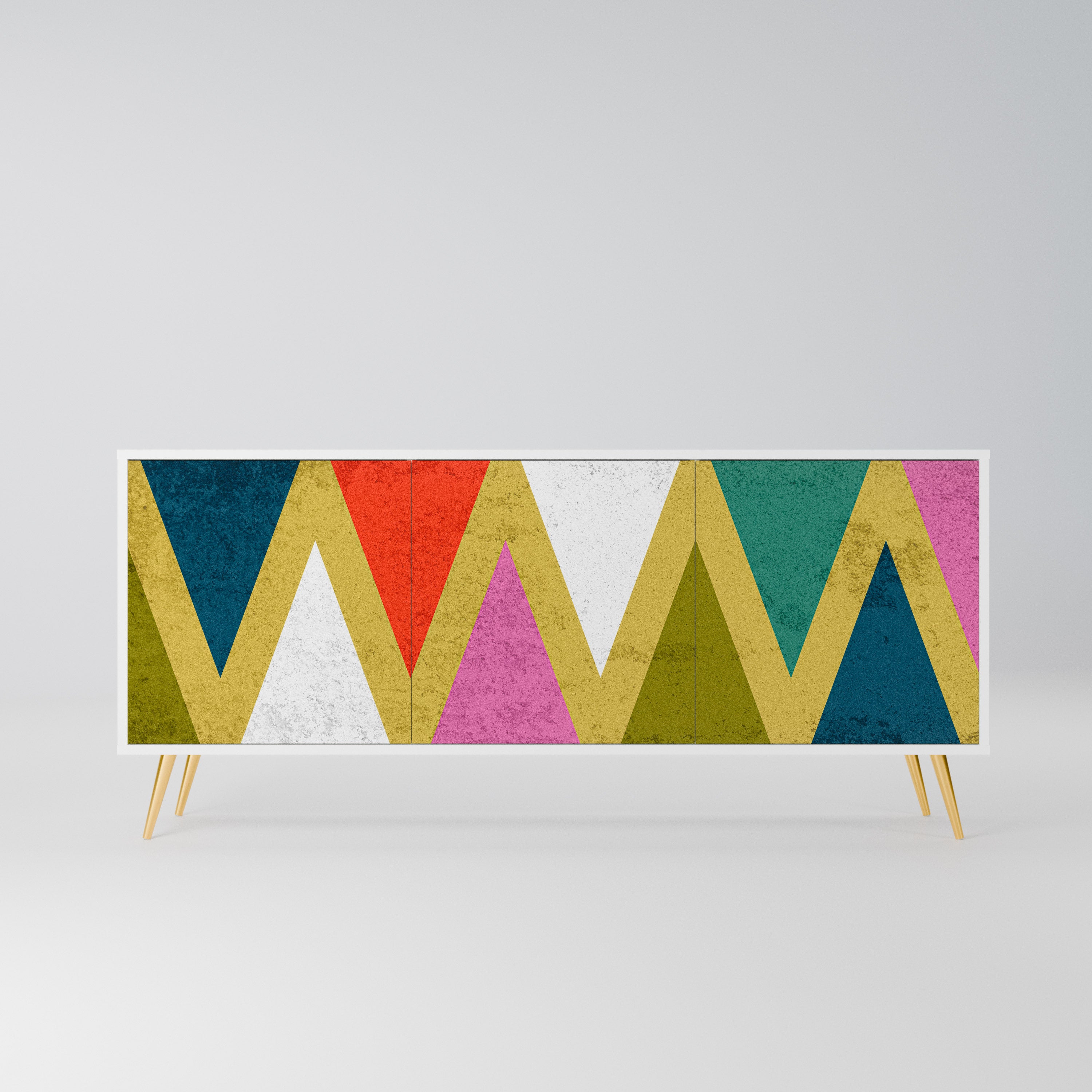 COLORFUL TRIANGLES Komoda 3-drzwiowa korpus Biały