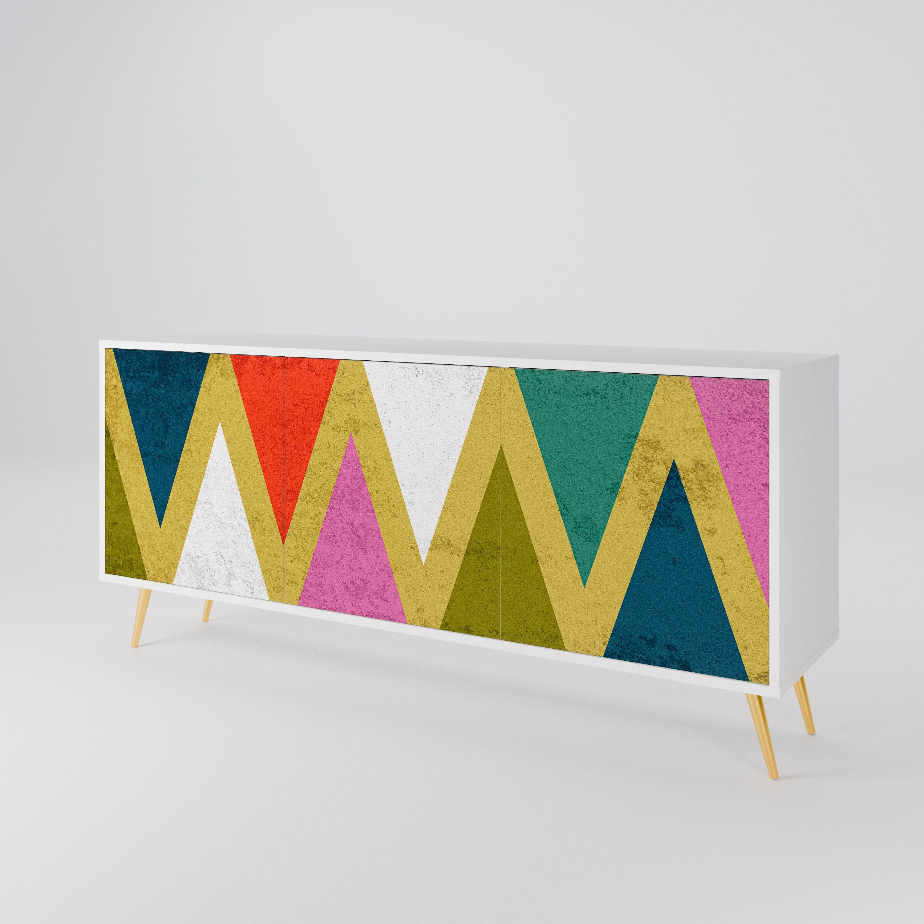COLORFUL TRIANGLES Komoda 3-drzwiowa korpus Biały