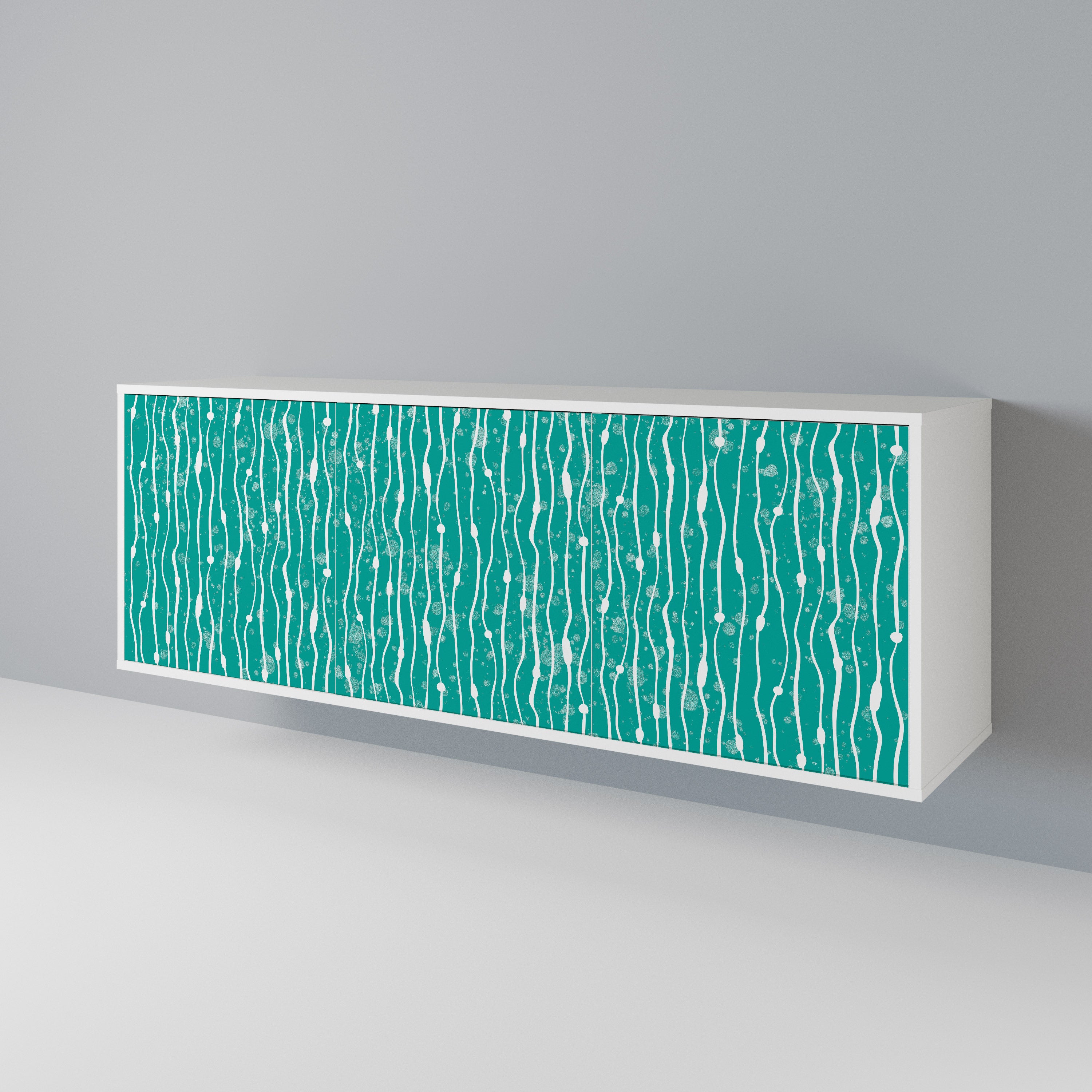 TURQUOISE RAIN Komoda 3-drzwiowa korpus Biały