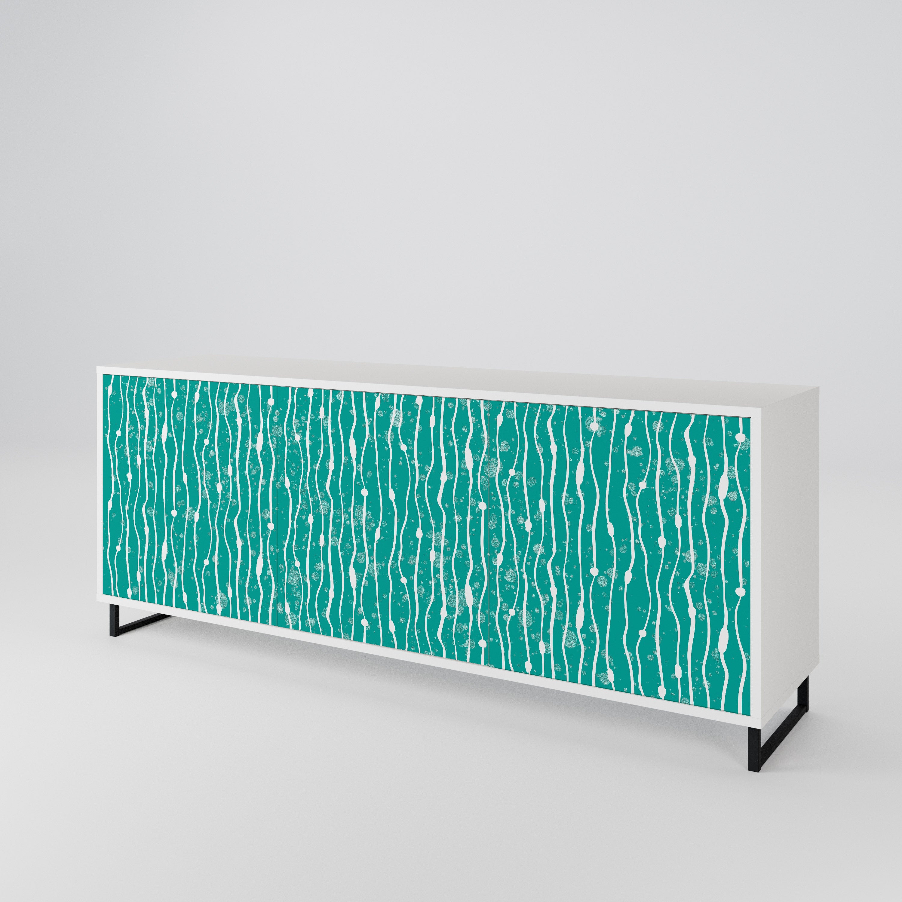 TURQUOISE RAIN Komoda 3-drzwiowa korpus Biały