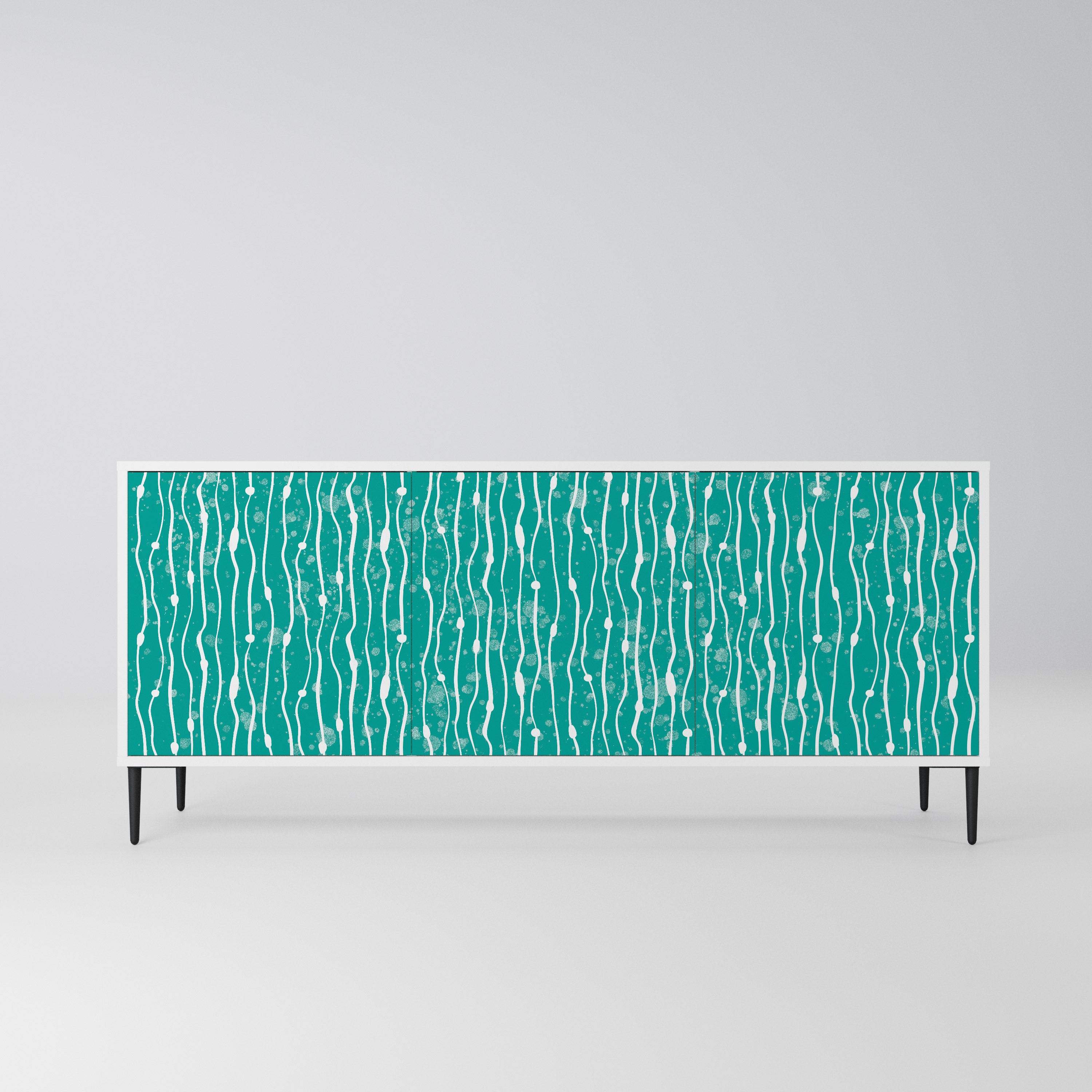 TURQUOISE RAIN Komoda 3-drzwiowa korpus Biały