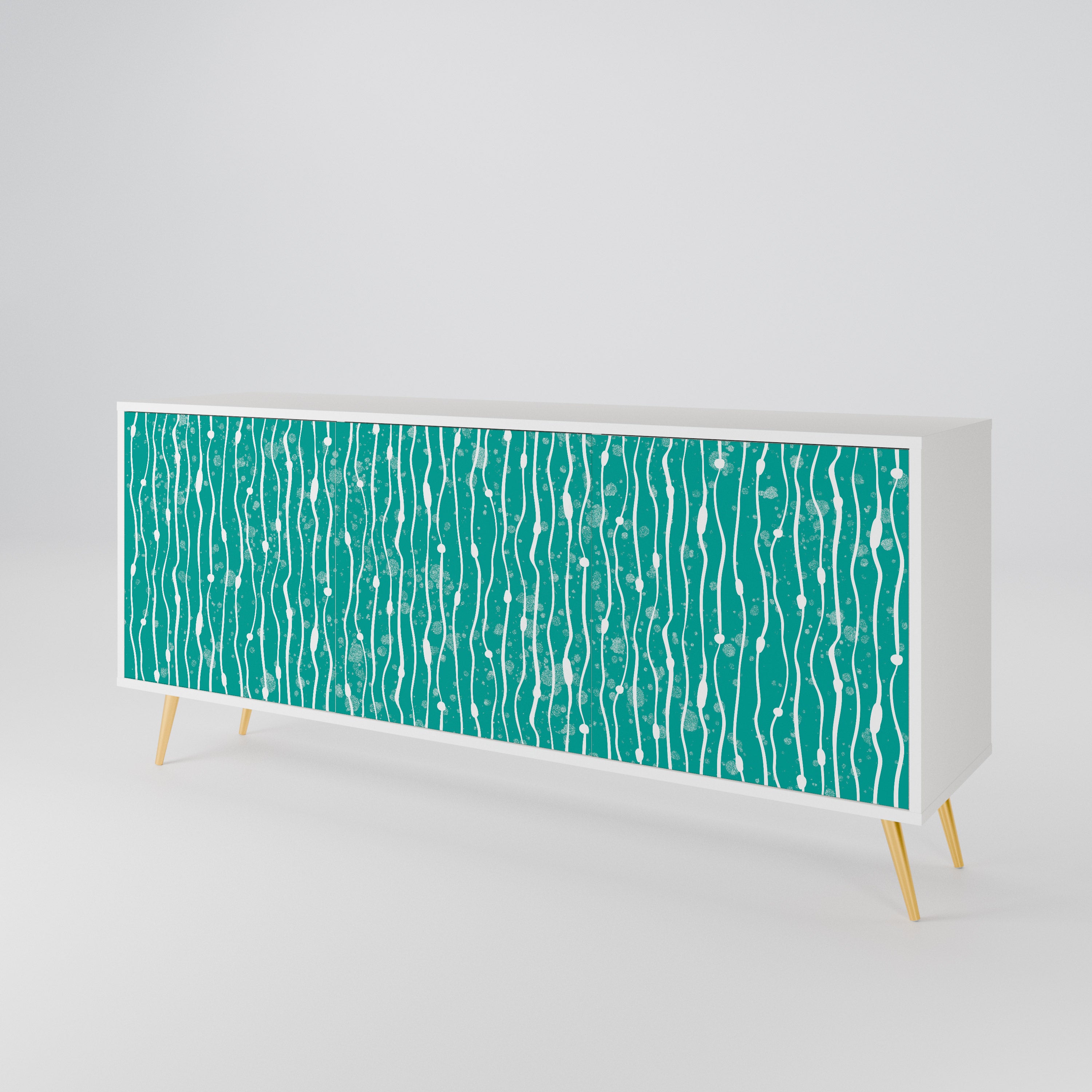 TURQUOISE RAIN Komoda 3-drzwiowa korpus Biały