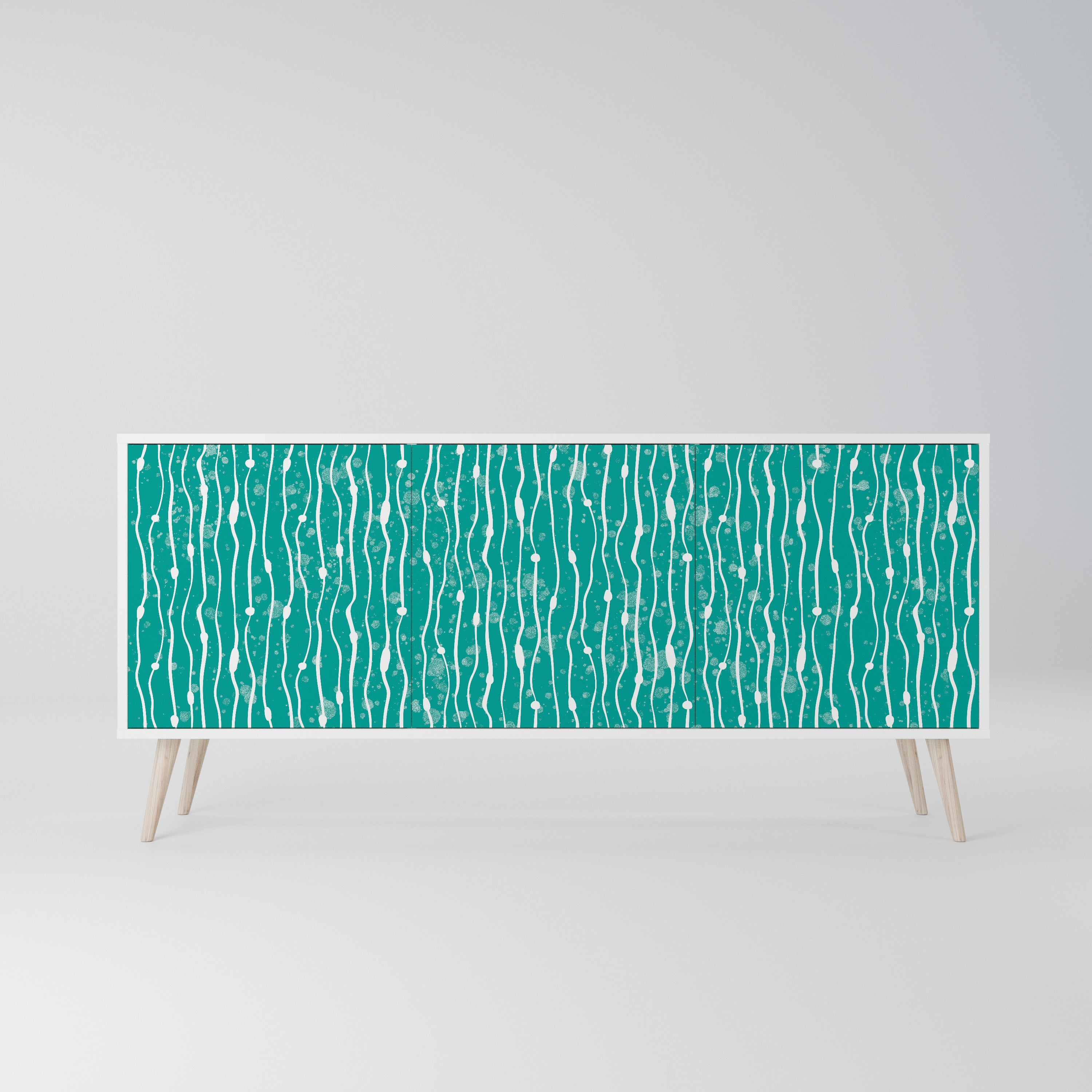 TURQUOISE RAIN Komoda 3-drzwiowa korpus Biały