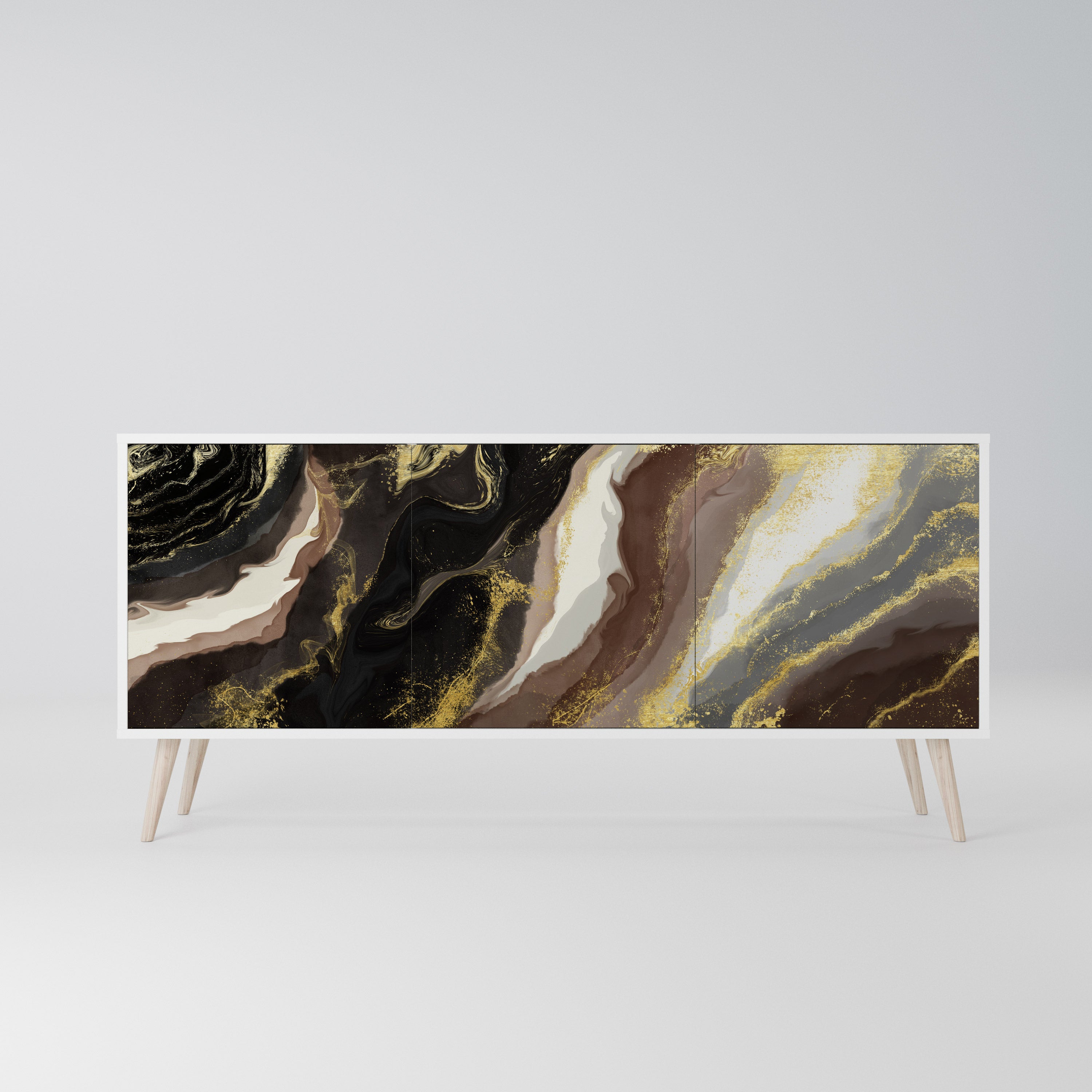 GOLD DUST Komoda 3-drzwiowa korpus Biały