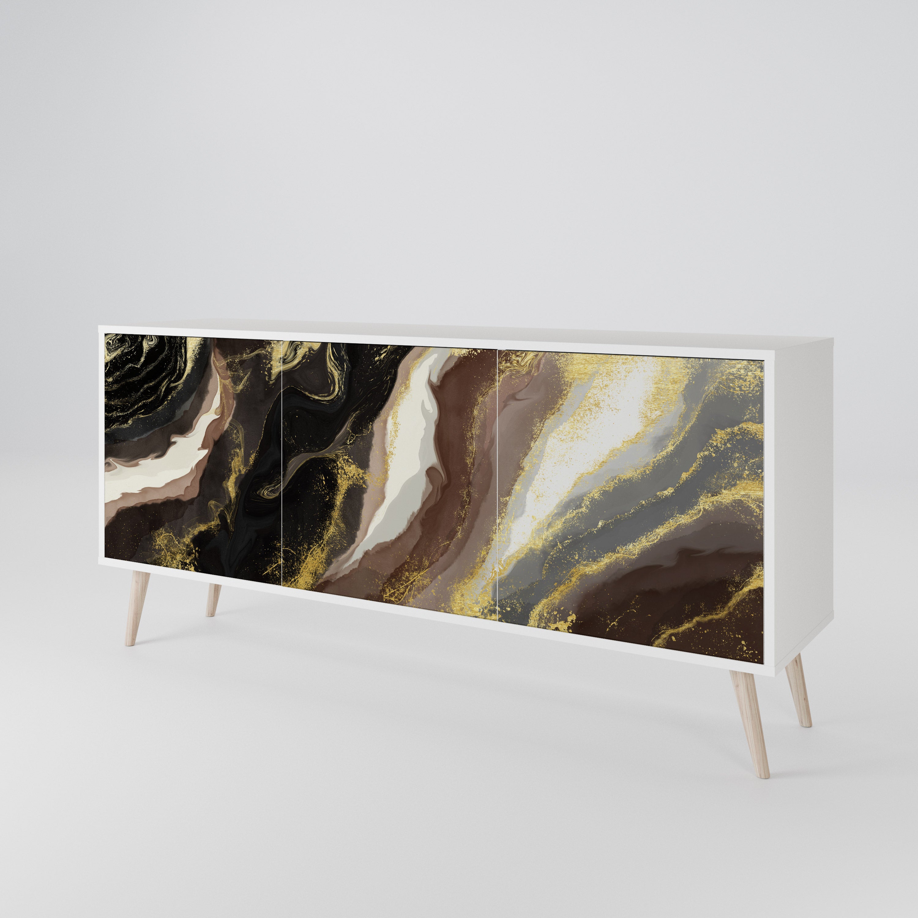 GOLD DUST Komoda 3-drzwiowa korpus Biały